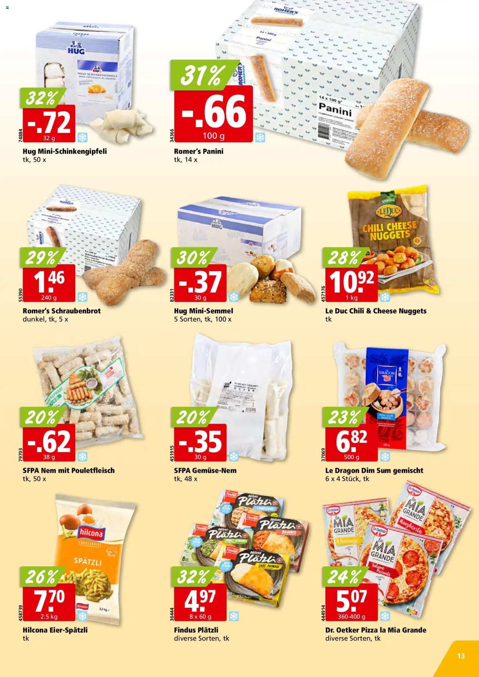 Aligro Aktionen Schlieren, Gossau SG, Frauenfeld, Rapperswil-Jona, Sargans, Bern, Brüttisellen, Pratteln, Emmen, Spreitenbach – gültig ab 10.11.2025 | Seite: 13 | Produkte: Pizza, Chili