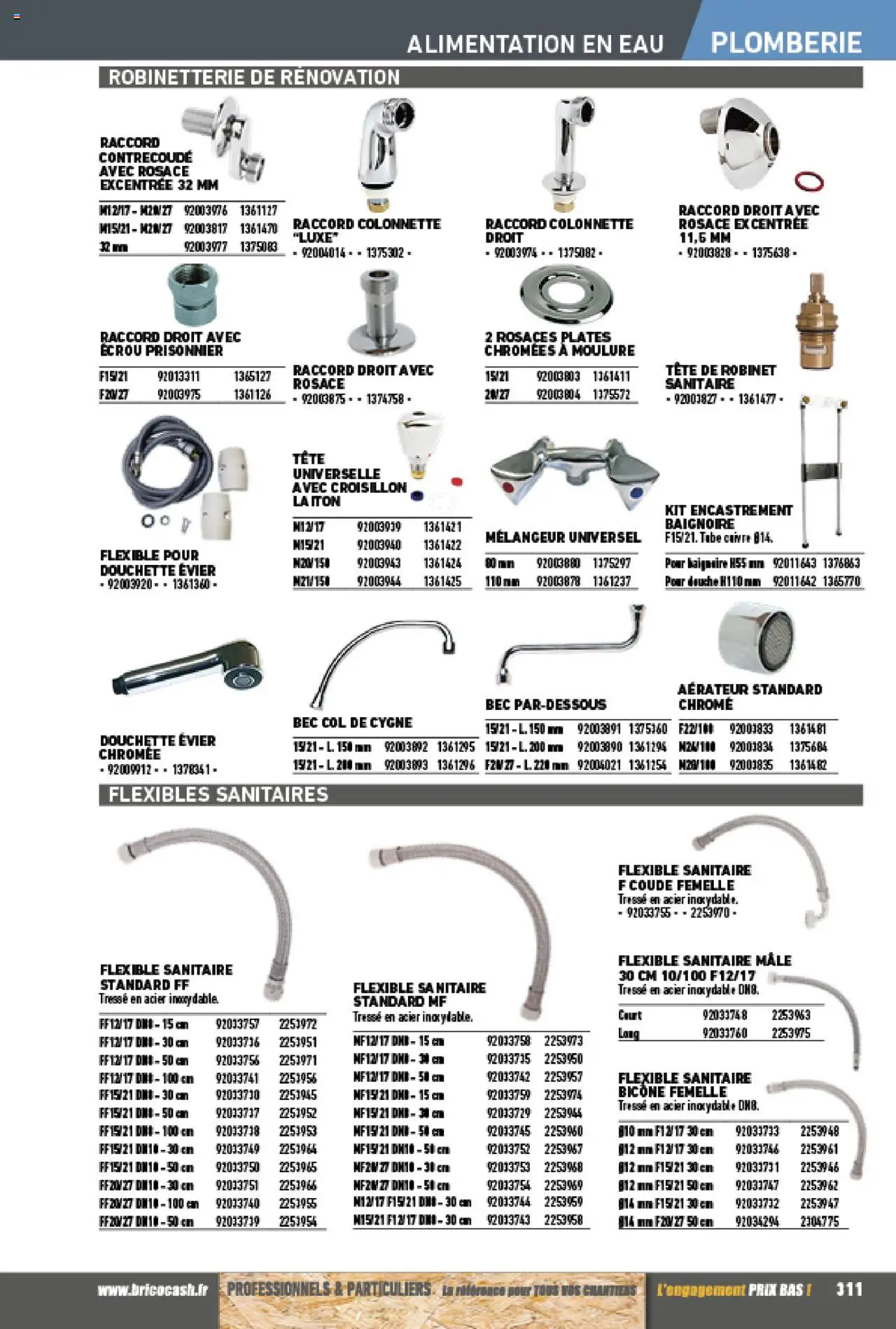 {H1} | Page: 311 | Produits: Robinet, Baignoire, Douche