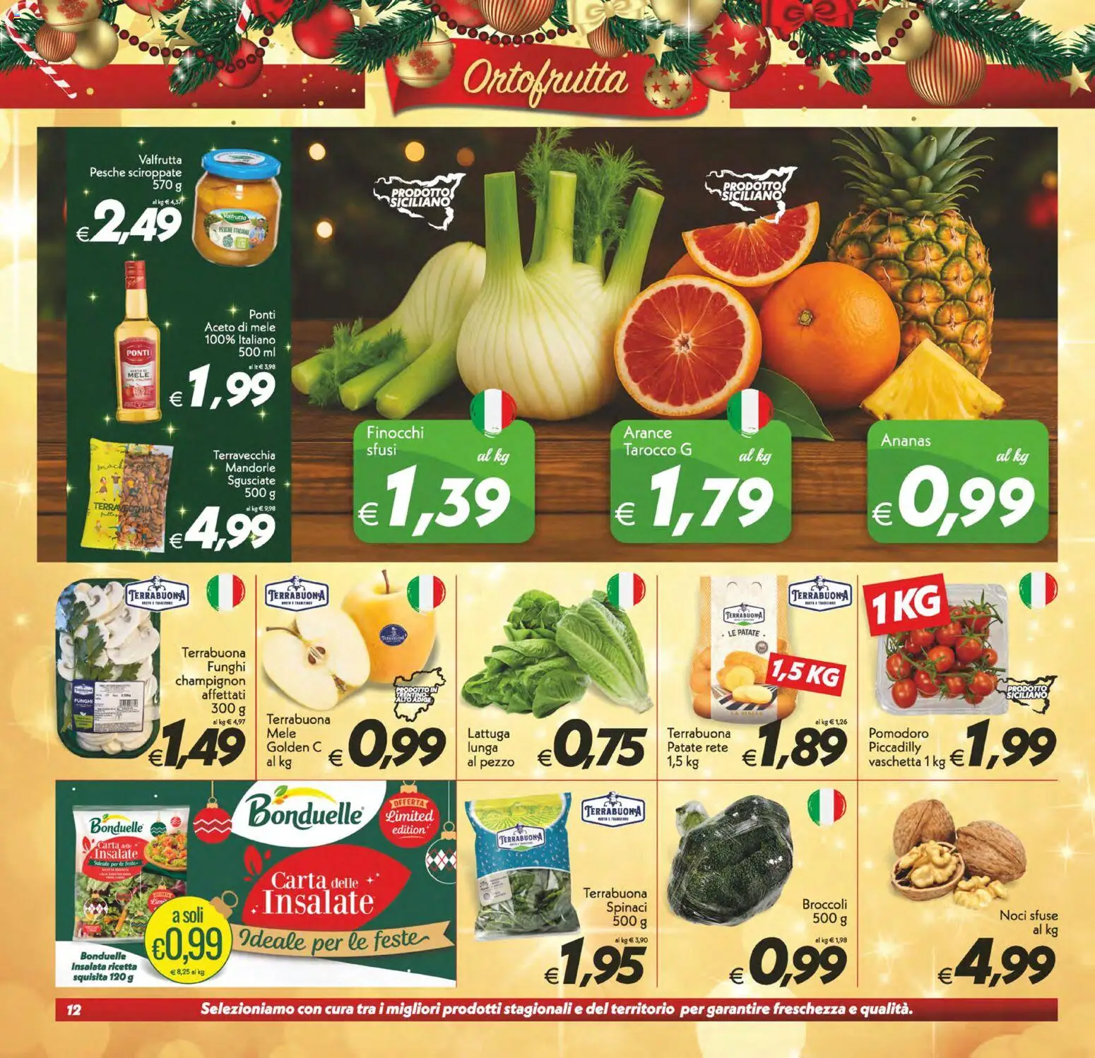 Volantino SuperConveniente del 16.12.2025 | Pagina: 12 | Prodotti: Arance, Aceto di mele, Mandorle, Funghi