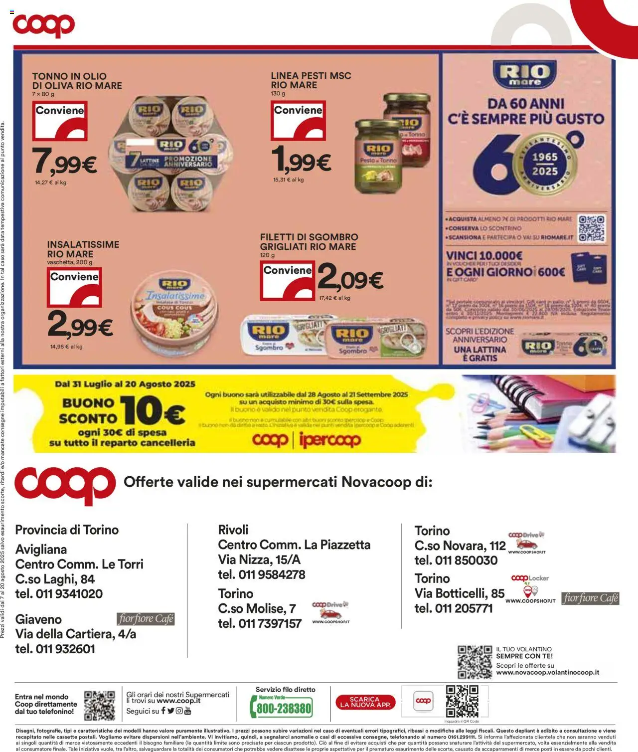 Volantino COOP del 07.08.2025 | Pagina: 25 | Prodotti: Olio, Data, Pesto, Sgombro