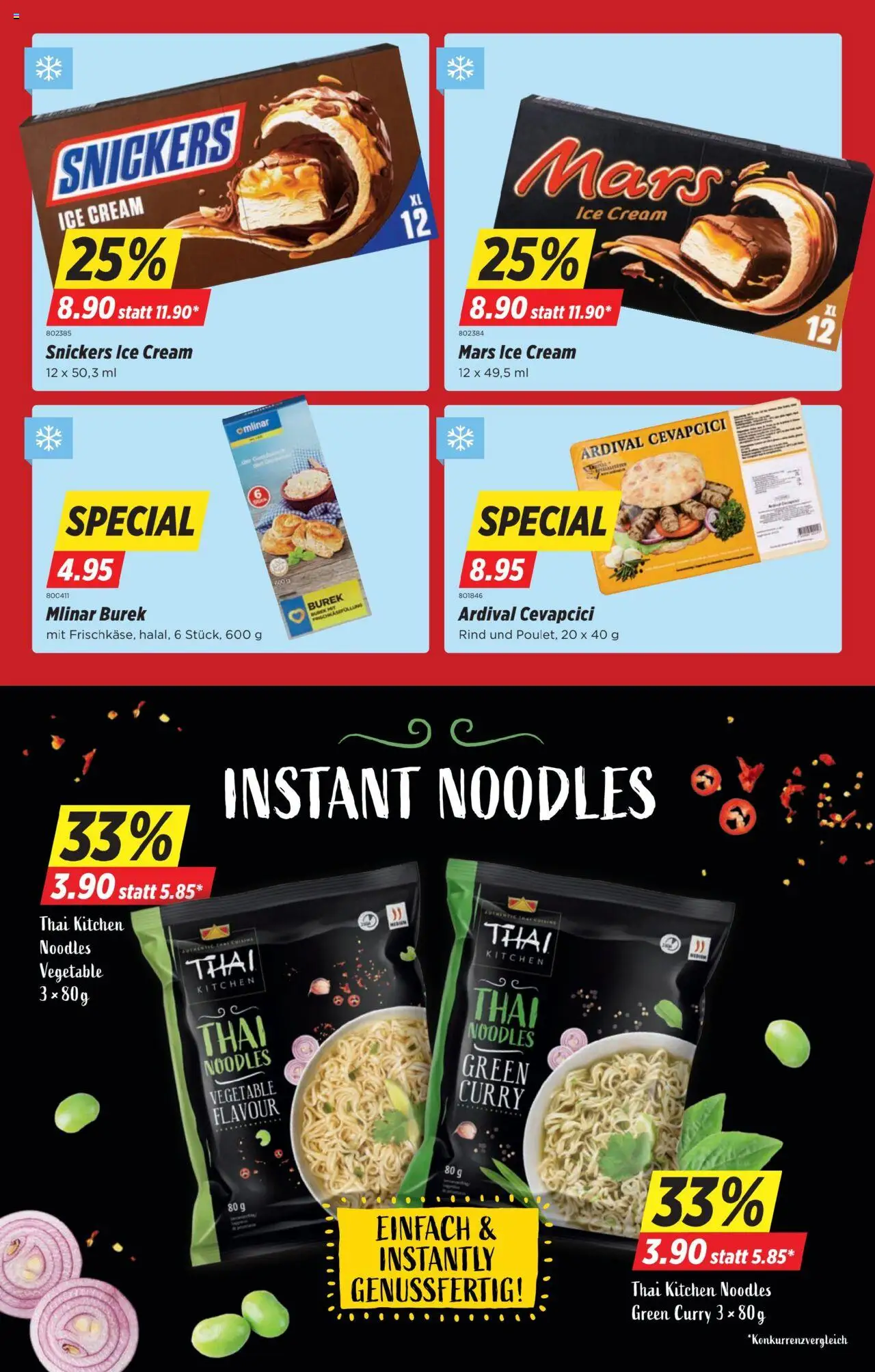Denner Aktionen ab 19.08.2025 | Seite: 9 | Produkte: Cevapcici, Snickers, Mars