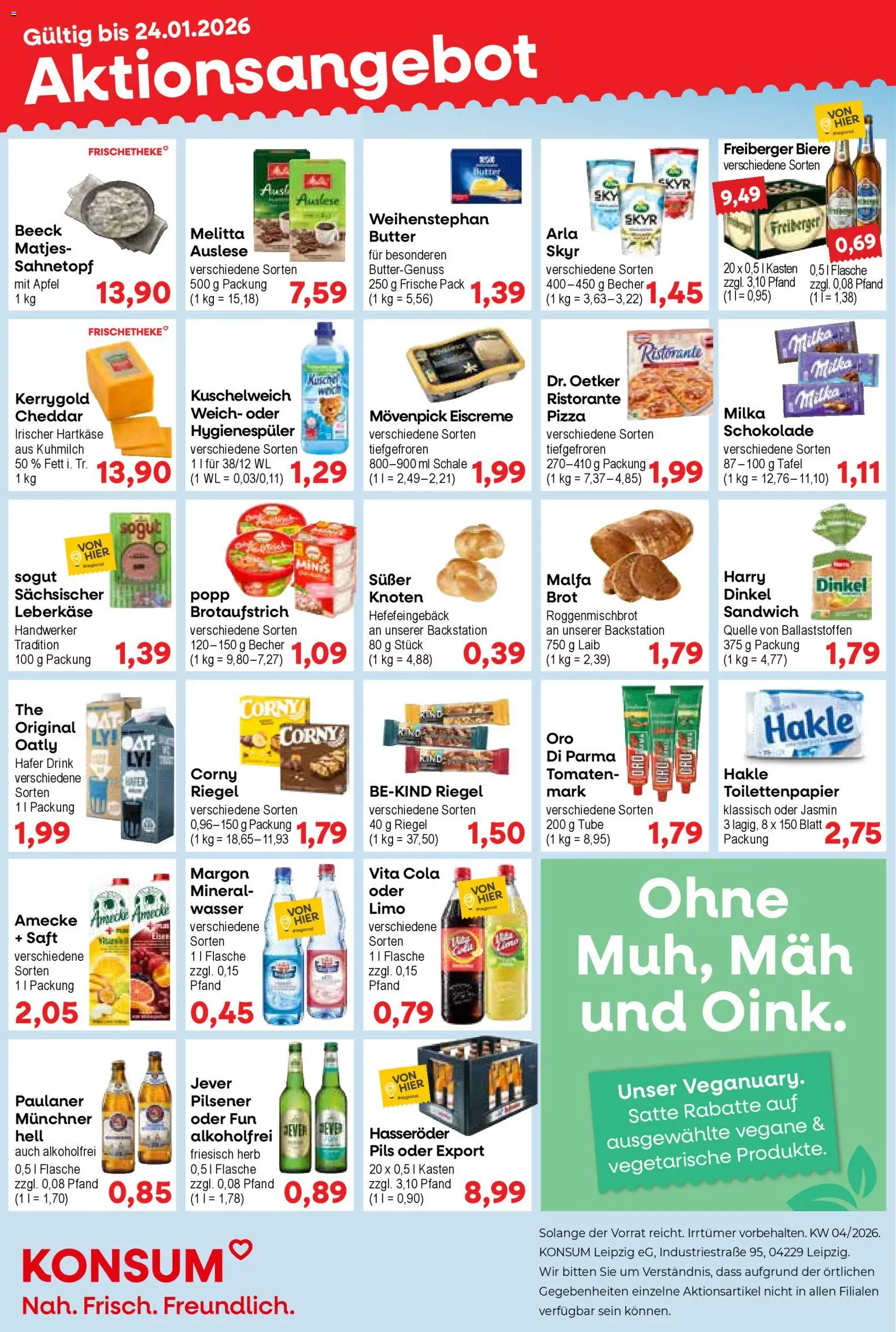 KONSUM Leipzig Prospekt – gültig ab 19.01.2026 | Seite: 1 | Produkte: Ristorante, Pils, Wasser, Saft