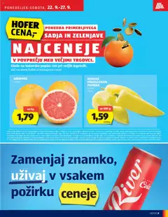 Novi Hofer katalog ponudbe – veljaven od 18.09.2025 | Stran: 9 | Izdelki: Paprika, Sadje