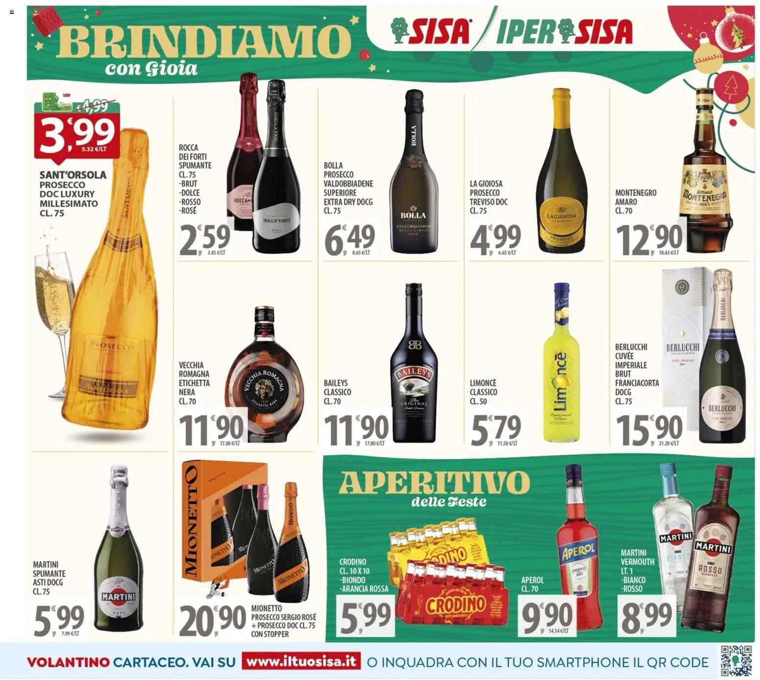 Volantino SISA del 16.12.2025 | Pagina: 5 | Prodotti: Prosecco, Arancia, Aperol, Amaro