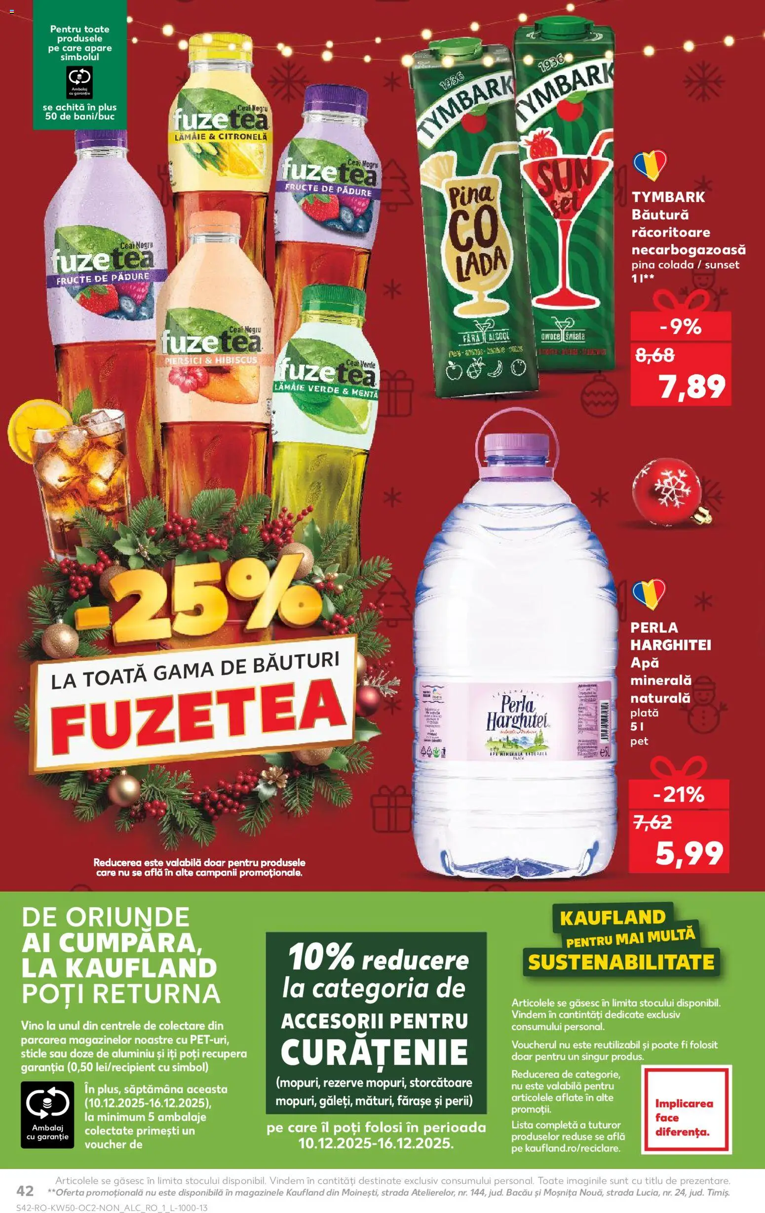 Noul catalog Kaufland – valabil de la 10.12.2025 | Pagină: 42 | Produse: Yazı tahtası kalemi, Ceai, Apă, Lămâie
