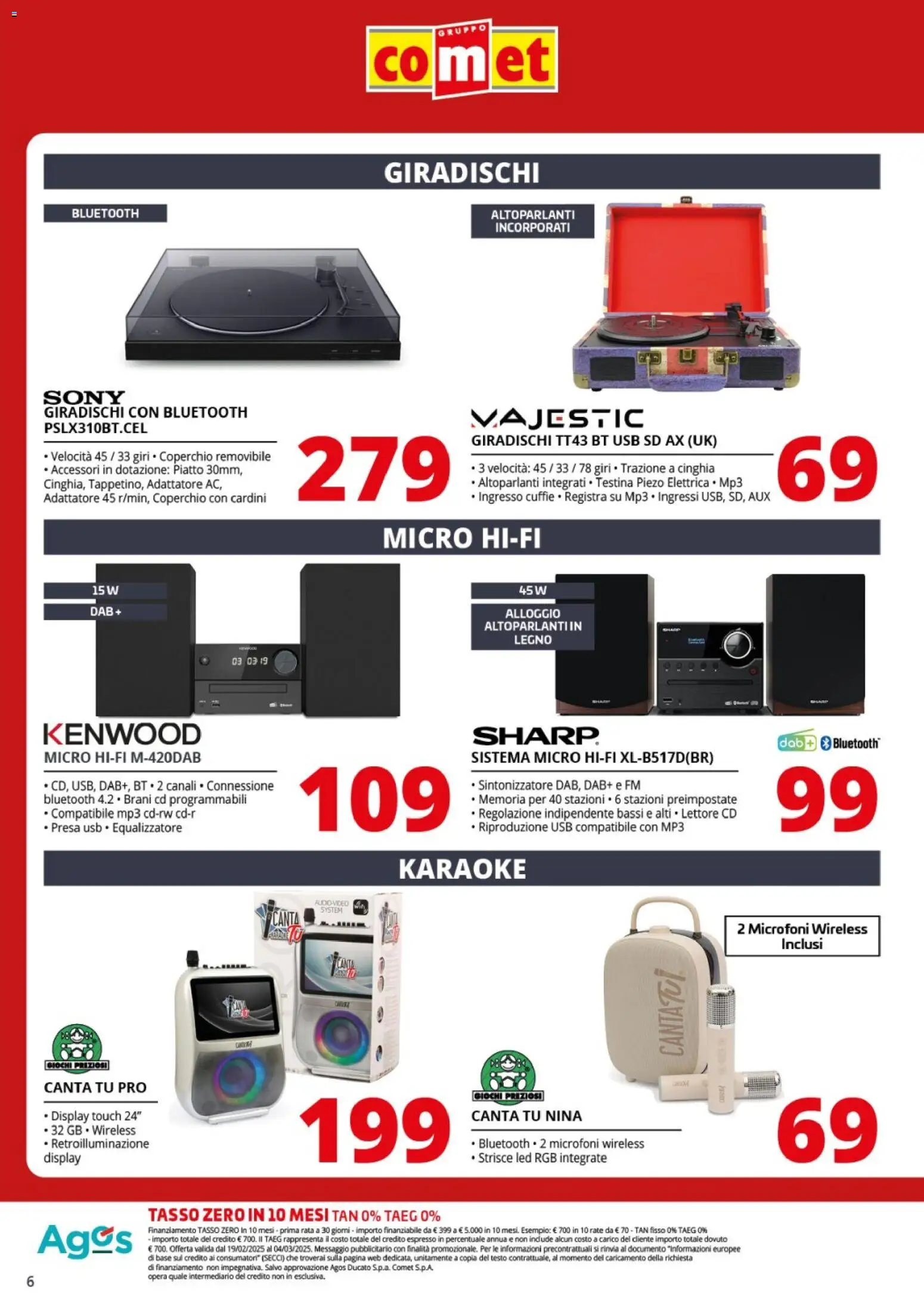 Volantino Comet del 20.02.2026 | Pagina: 6 | Prodotti: Cd, Cuffie, Adattatore, Presa