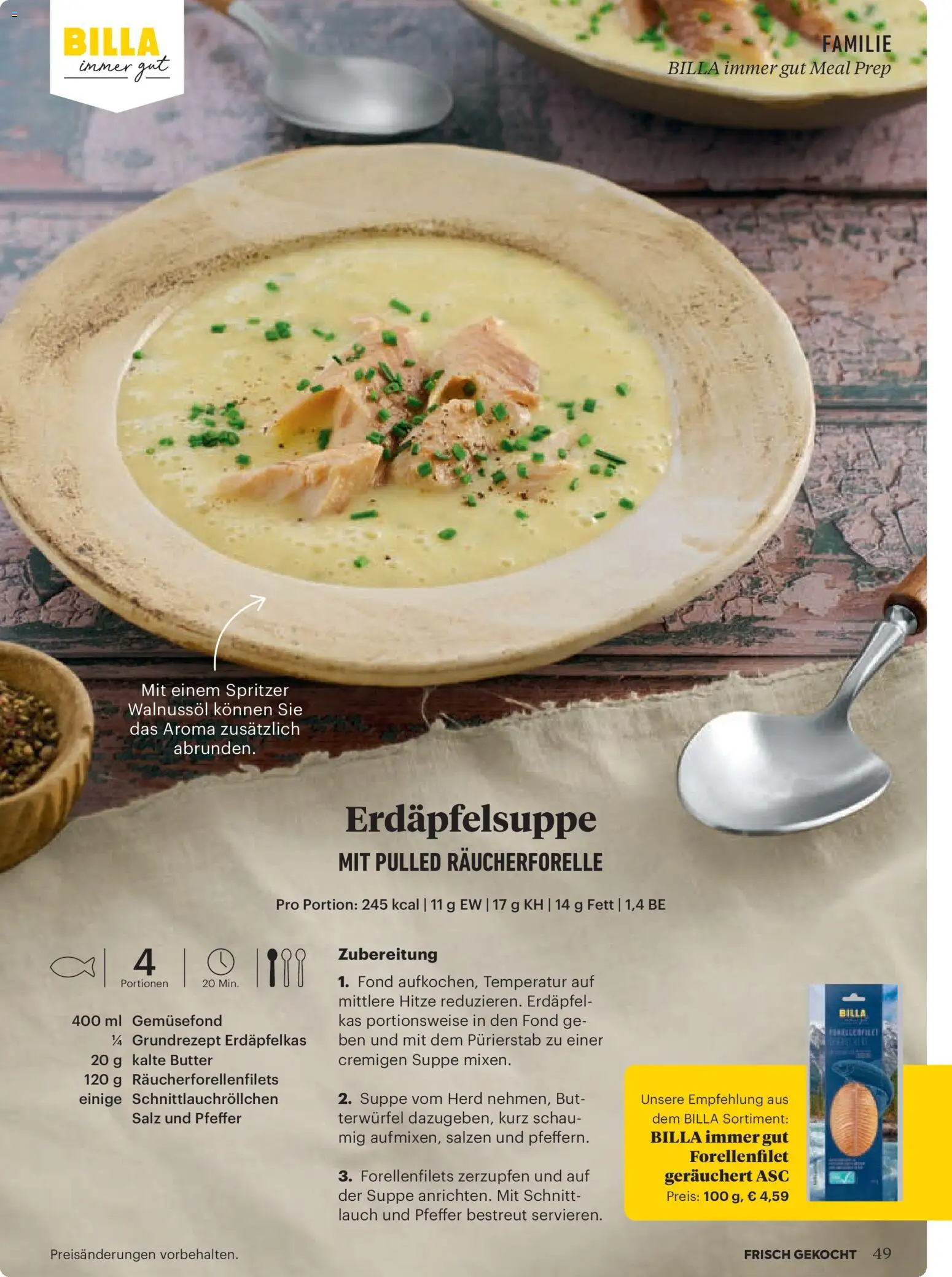 Billa Frisch Gekocht gültig ab 01.05.2026 | Seite: 49 | Produkte: Salz, Pfeffer, Herd, Butter