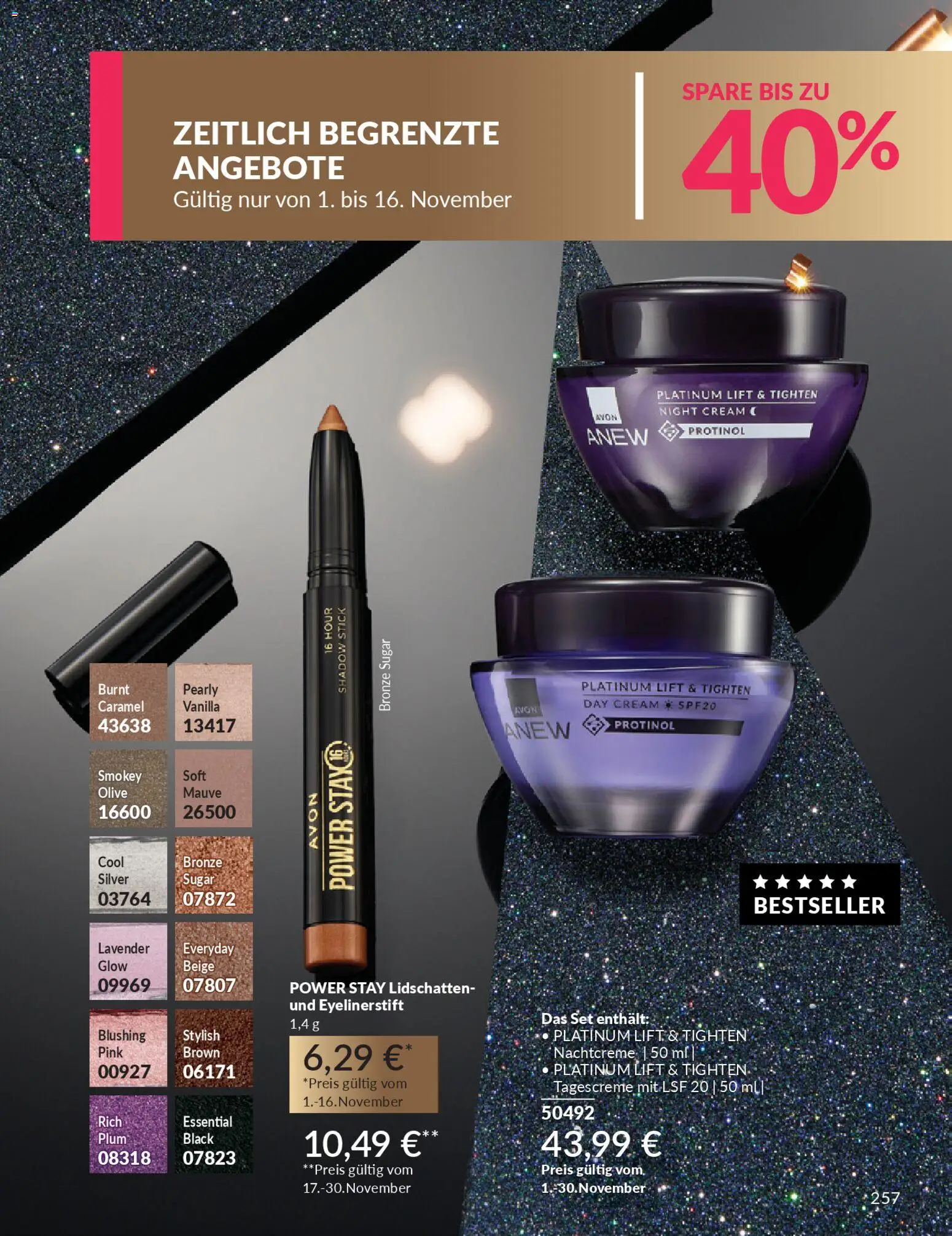 Avon - Black Friday – gültig ab 01.11.2025 | Seite: 259 | Produkte: Lidschatten, Tagescreme, Nachtcreme