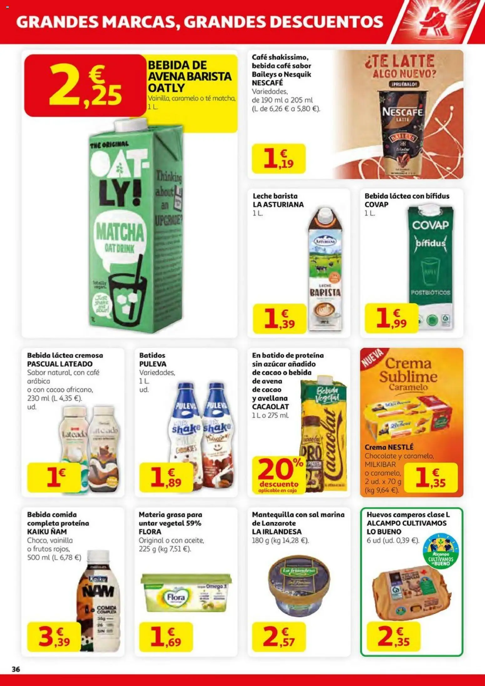 Alcampo -  HG catalan │ válido desde el 23.10.2025 | Página: 36 | Productos: Leche, Huevos, Συσκευή ροής, Caja