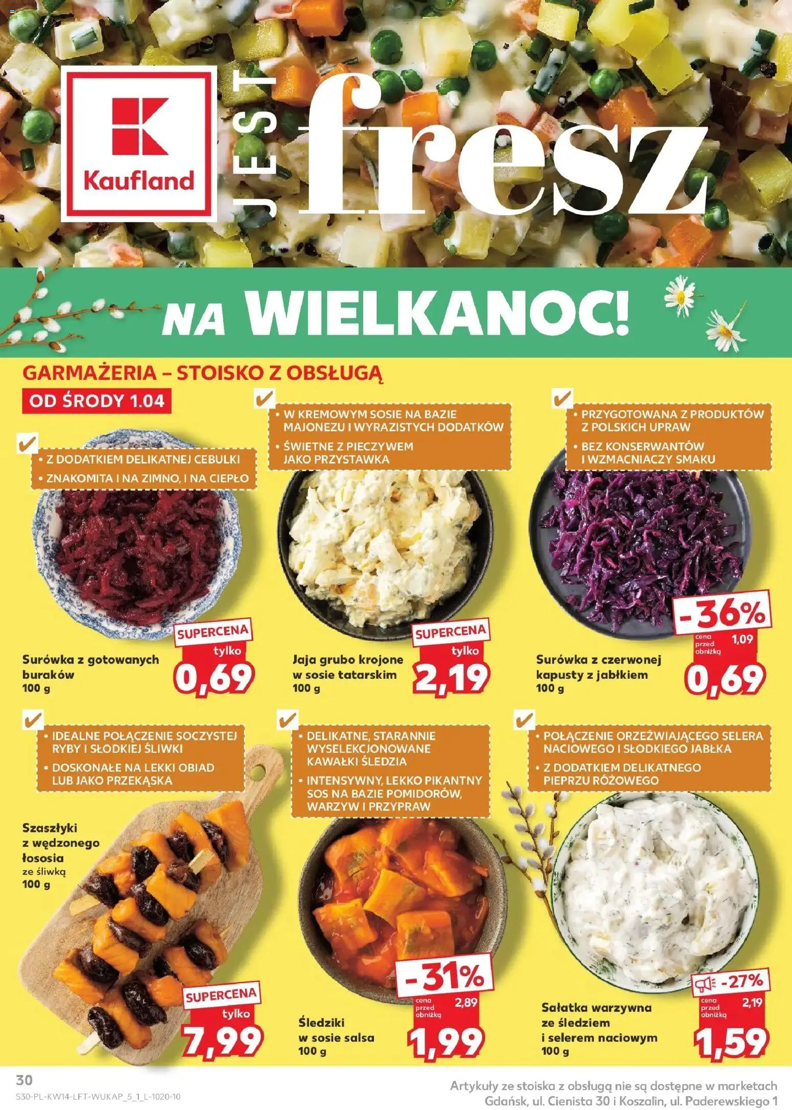 Kaufland gazetka od 01.04.2026 | Strona: 30 | Produkty: Śliwki, Jabłka, Ryby, Sos