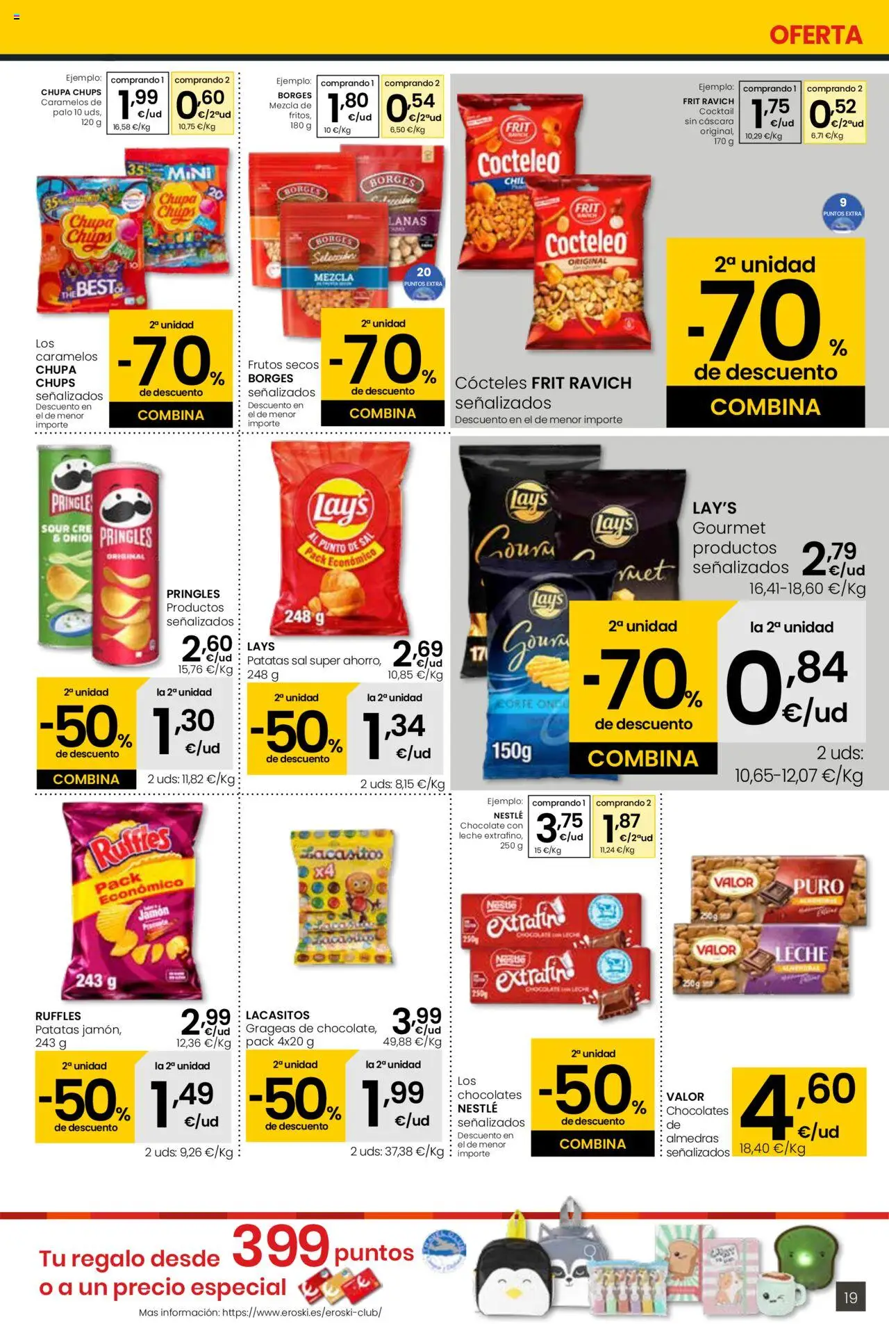 Eroski - Eskaintza handia Center │ válido desde el 18.09.2025 | Página: 19 | Productos: Leche, Chocolate, Jamón, Frutos secos