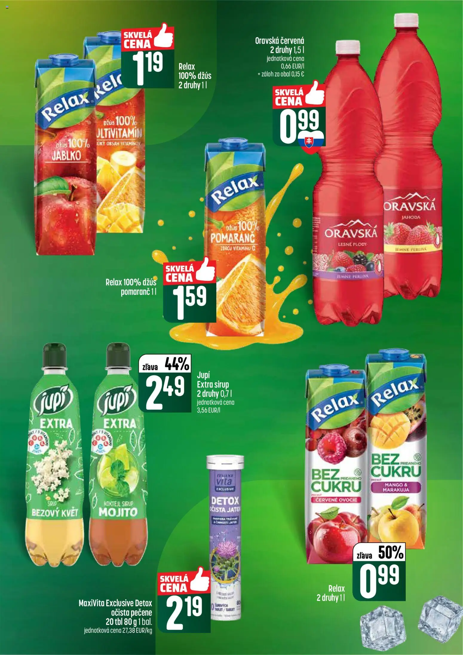 Nové COOP Jednota akcie – leták je platný od 16.04.2026 | Strana: 43 | Produkty: Kel, Džús, Mango, Ovocie