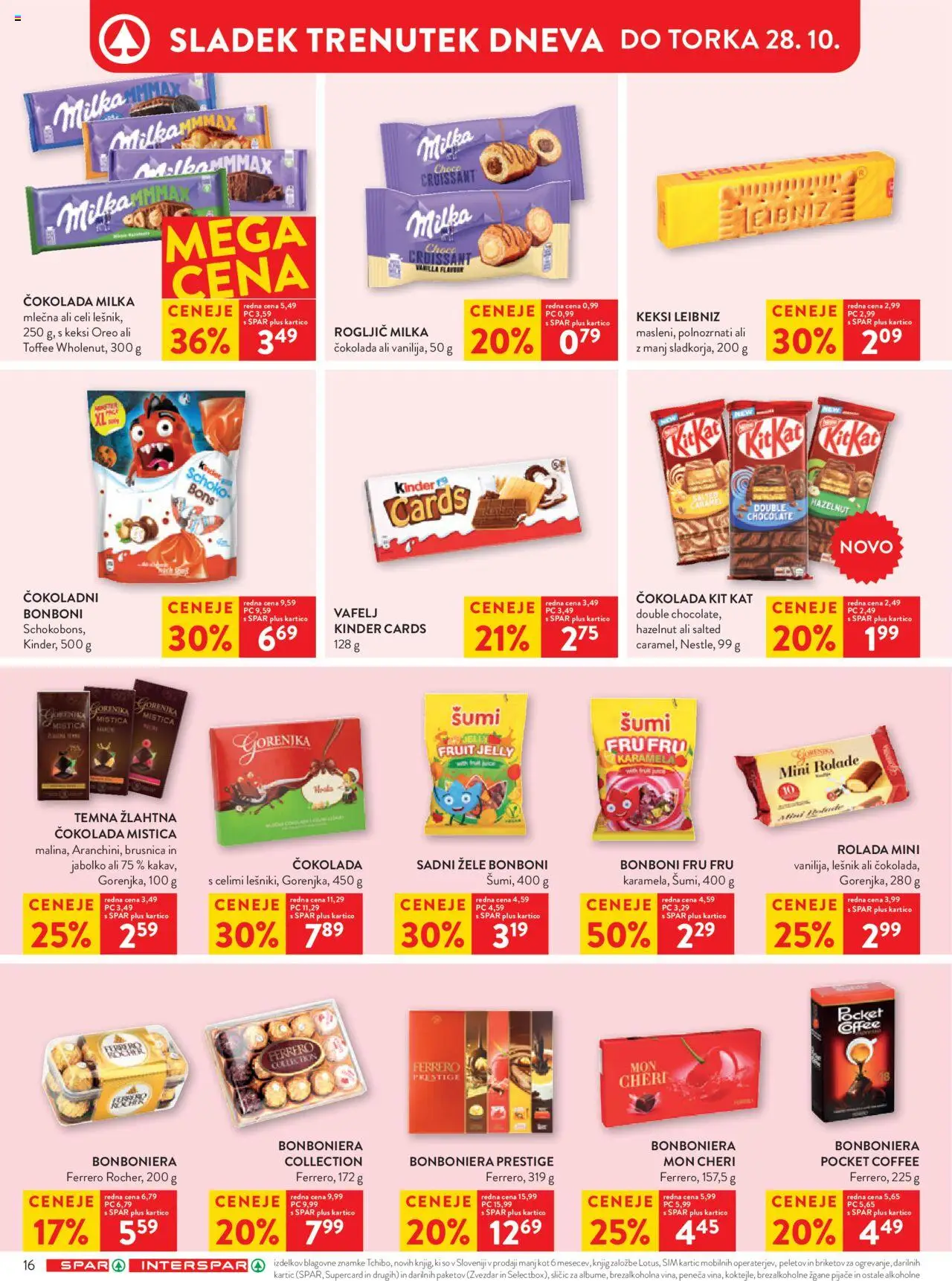 Novi Spar katalog ponudbe – veljaven od 22.10.2025 | Stran: 21 | Izdelki: Keksi, Bonboni, Rolada, Cokolada
