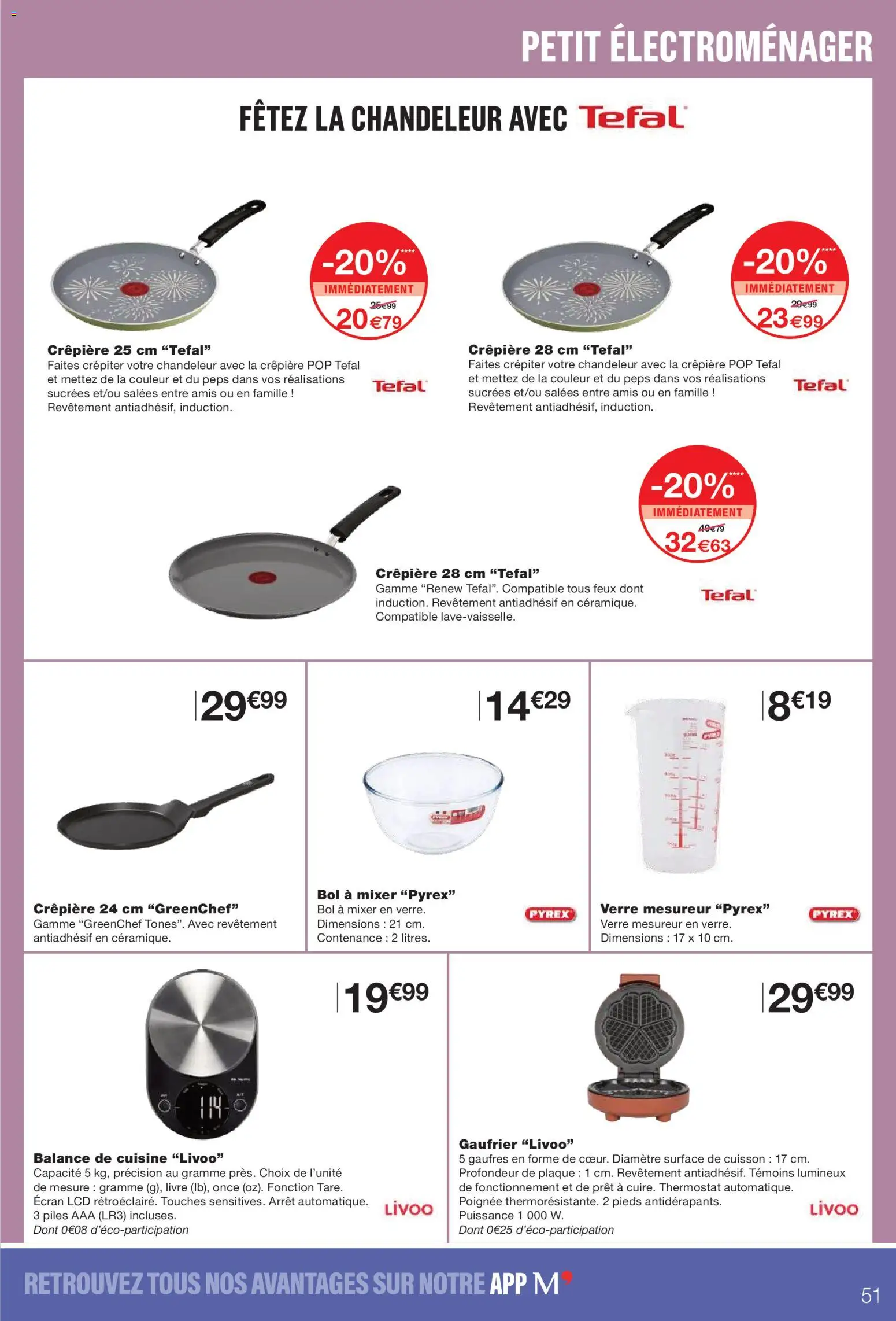 {H1} | Page: 51 | Produits: Gaufrier, Tefal, Verre mesureur, Gaufres