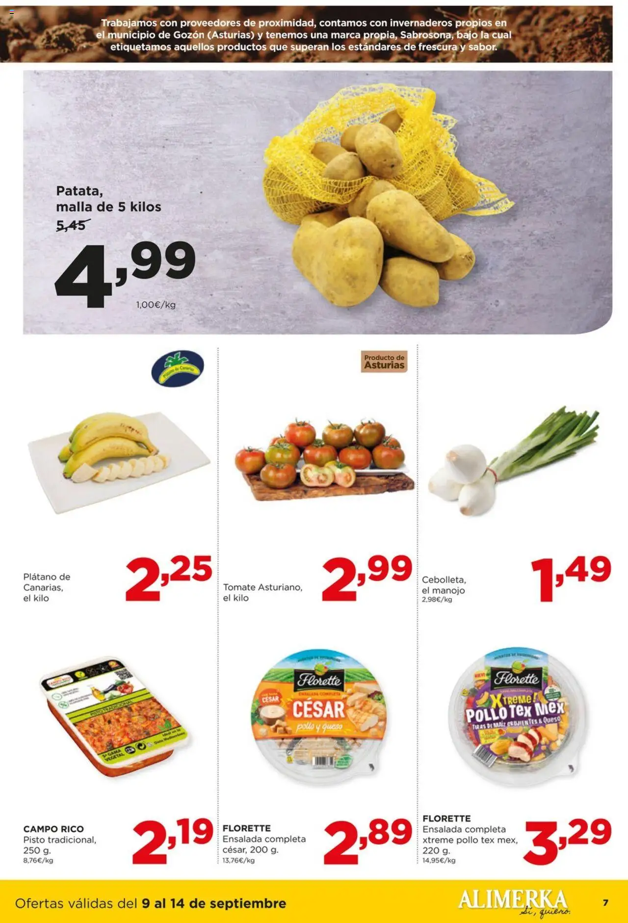 Alimerka folleto Asturias │ válido desde el 08.09.2025 | Página: 7 | Productos: Queso, Ensalada