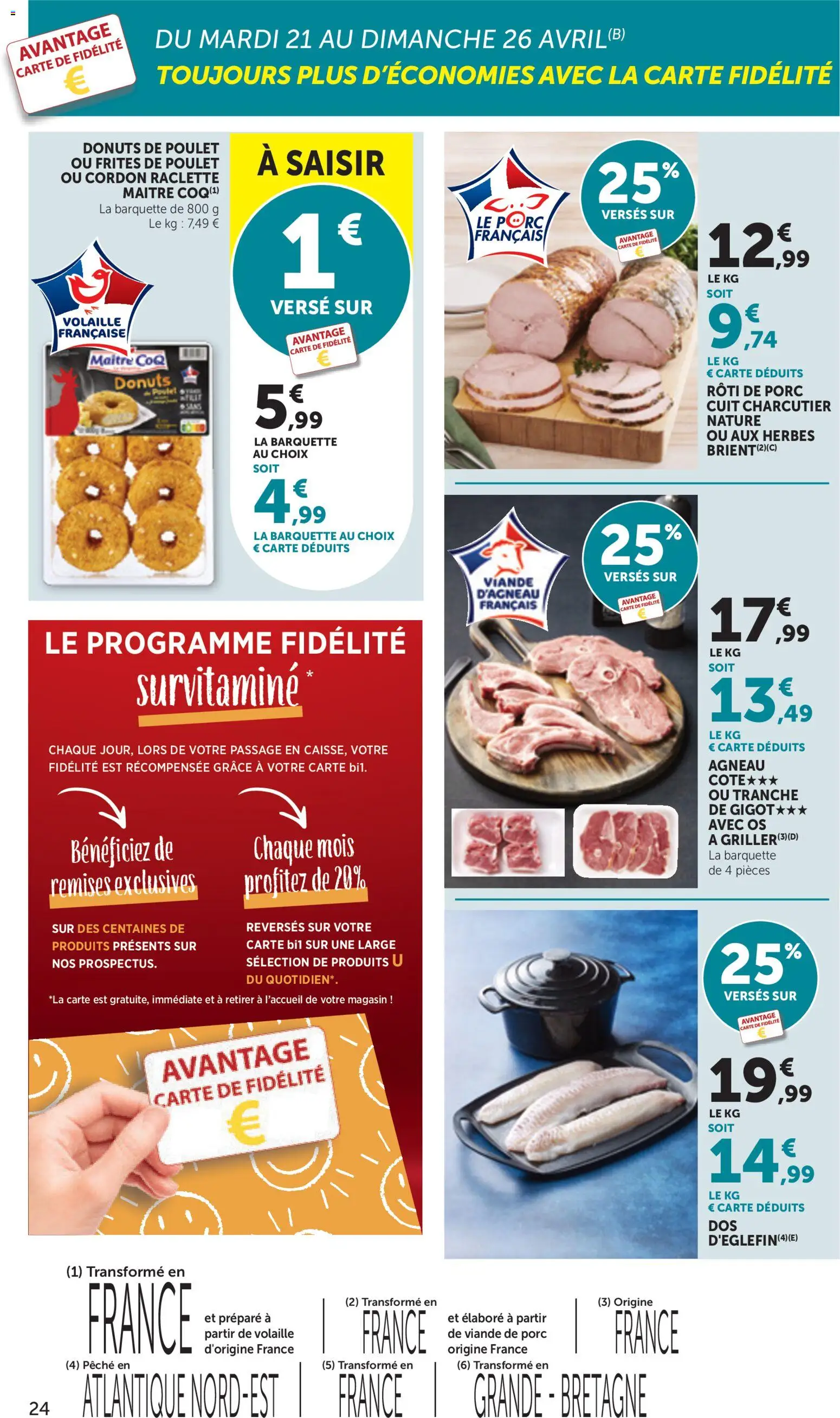 {H1} | Page: 24 | Produits: Viande de porc, Pêche, Frites, Viande
