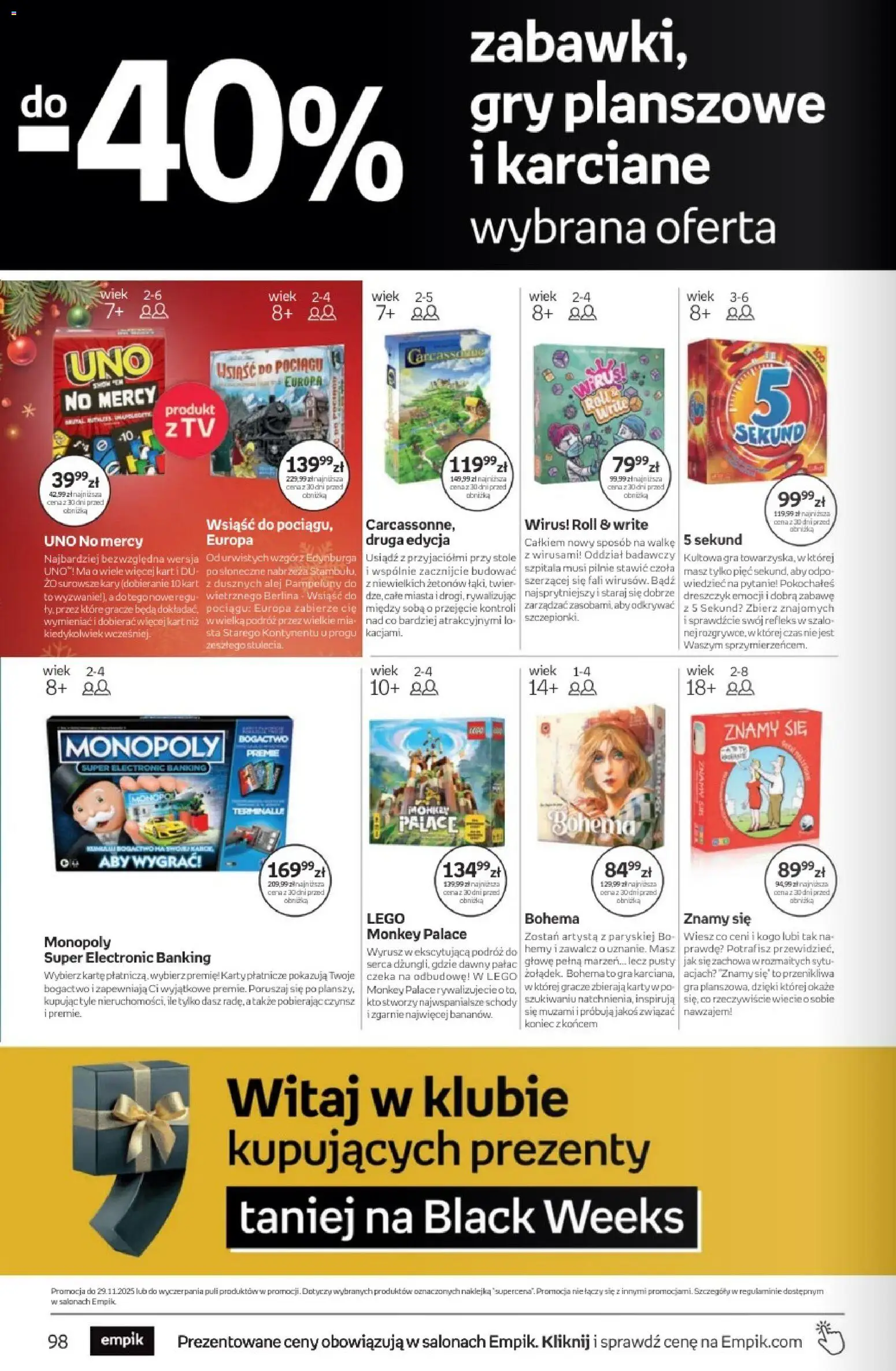 Empik Black Friday od 12.11.2025 | Strona: 98 | Produkty: Gra, Lego, Gry