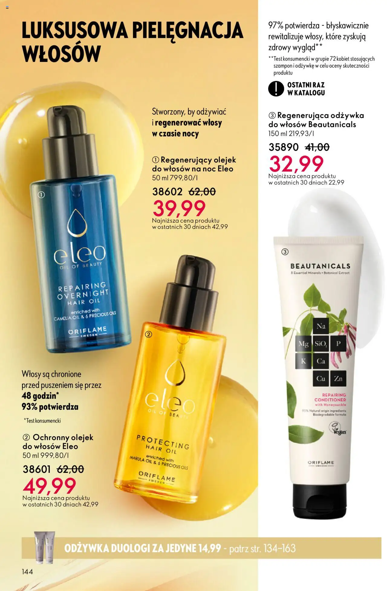 Oriflame Black Friday od 12.11.2025 | Strona: 144 | Produkty: Szampon, Odżywka, Odżywka do włosów
