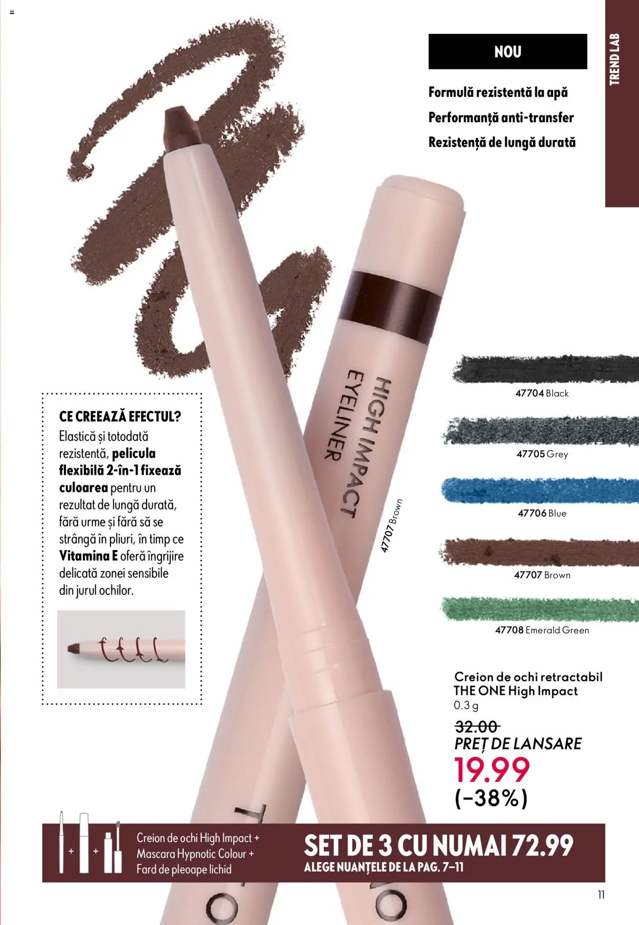 Oriflame catalog 13 2025 – valabil de la 10.09.2025 | Pagină: 11 | Produse: Mascara, Fard de pleoape, Creion de ochi, Peluş Köpek Yatağı
