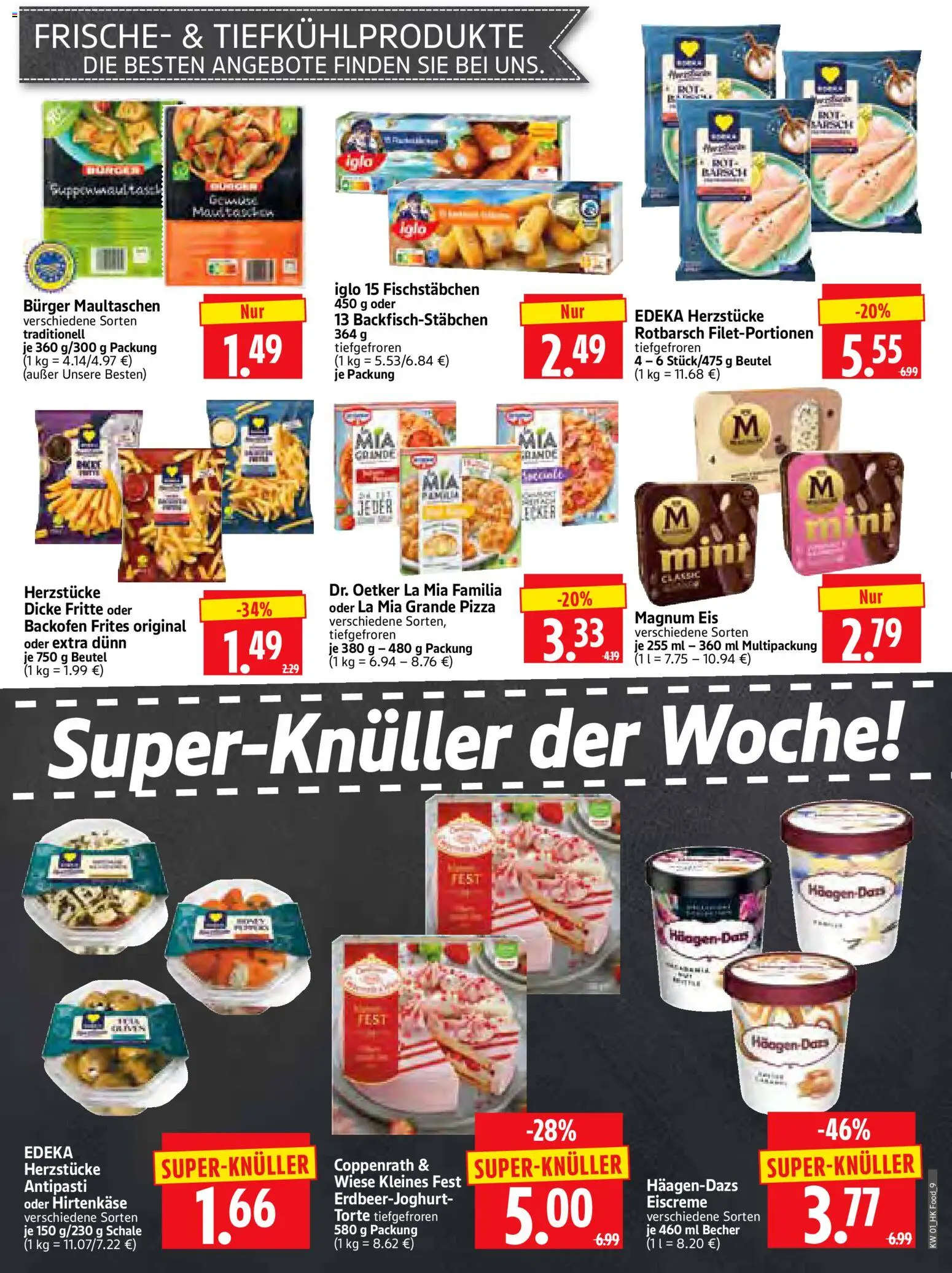 HERKULES Prospekt 	 – gültig ab 29.12.2025 | Seite: 9 | Produkte: Haagen dazs, Burger, Fischstabchen, Pizza