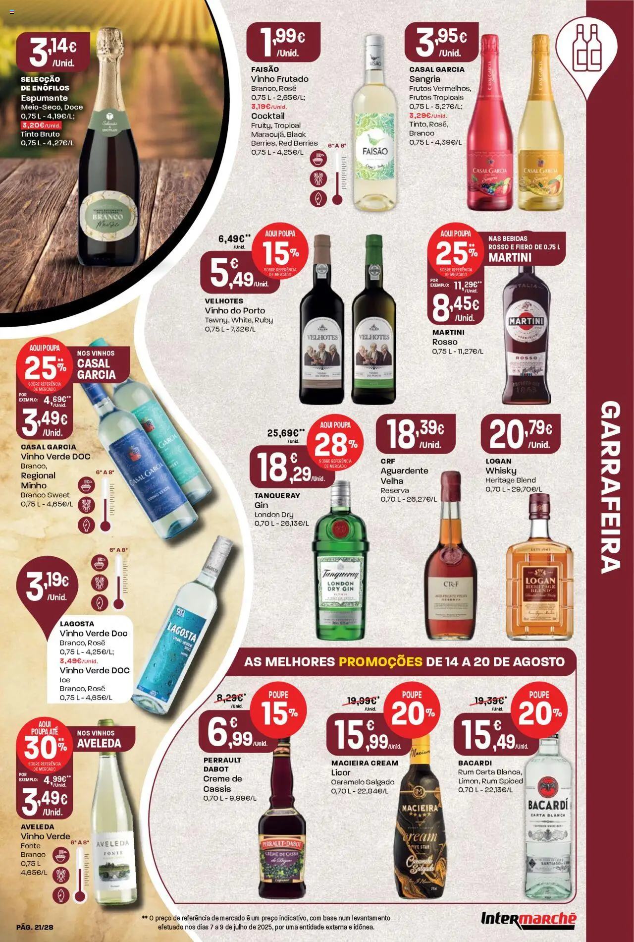 Intermarché folheto │ válido de 14.08.2025 | Página: 21 | Produtos: Whisky, Base, Rum, Vinho