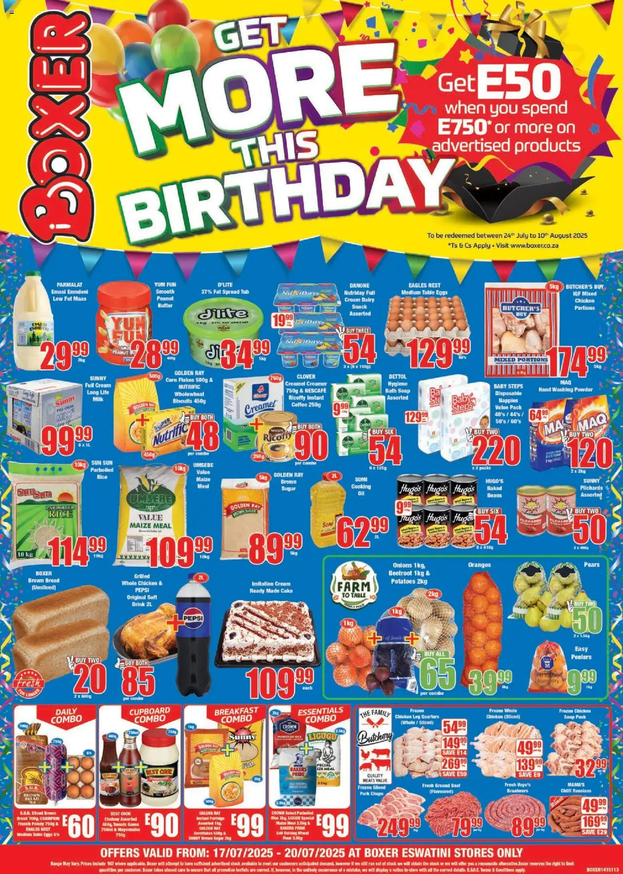 Boxer eSwatini - Weekly Specials │ valid from 17.07.2025 | Page: 1 | Products: Pears, Pilchards, Bread, Coffee