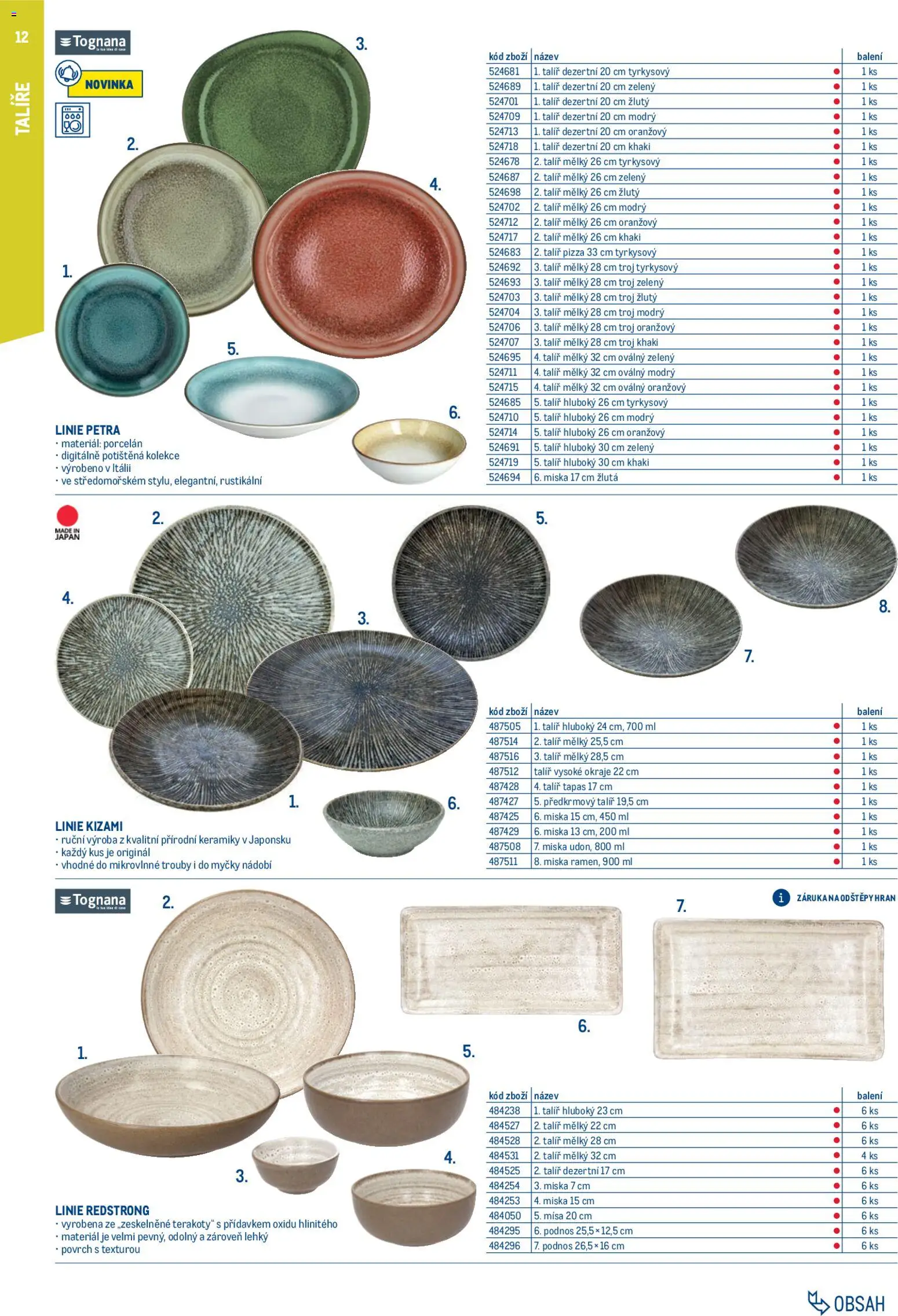 Makro leták - Gastro vybavení a zařízení od 01.02.2026 | Strana: 12 | Produkty: Talíře, Pizza, Miska, Talíř