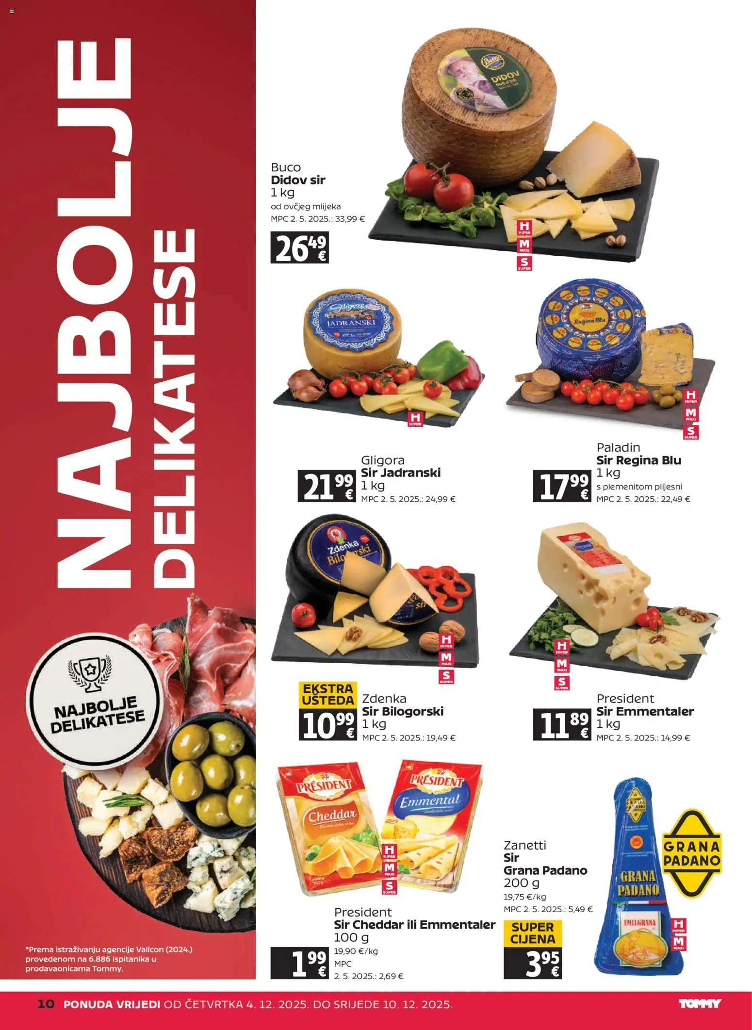 Tommy katalog | vrijedi od 04.12.2025 | Stranica: 10 | Proizvodi: Grana Padano, Sir