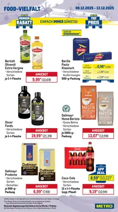 Metro Prospekt 	 ab 08.12.2025 gültig | Seite: 12 | Produkte: Cola, Milch, Olivenol, Dallmayr