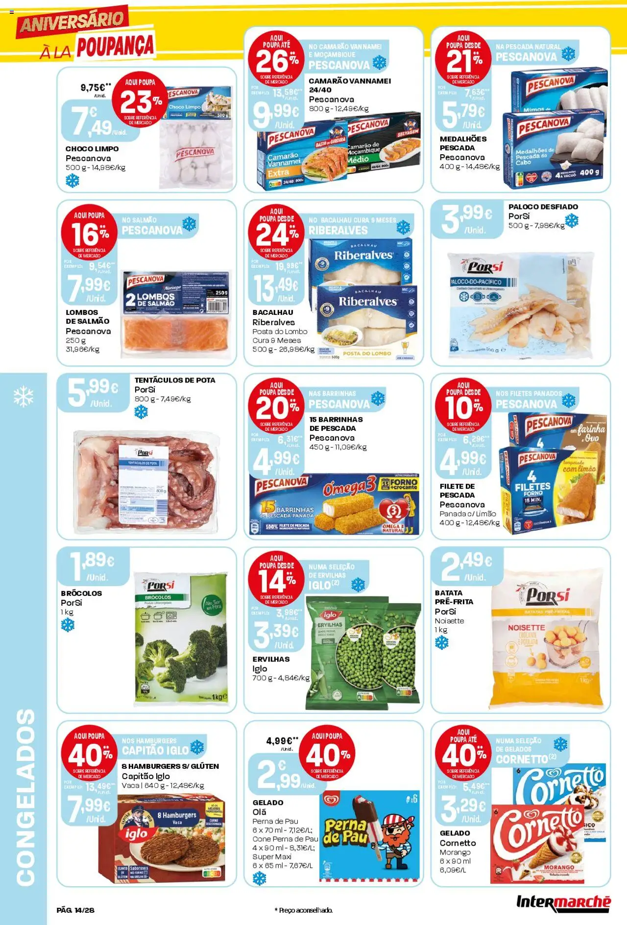 Intermarché Folheto Contact │ válido de 09.10.2025 | Página: 14 | Produtos: Porta, Ômega 3, Camarão, Gelado