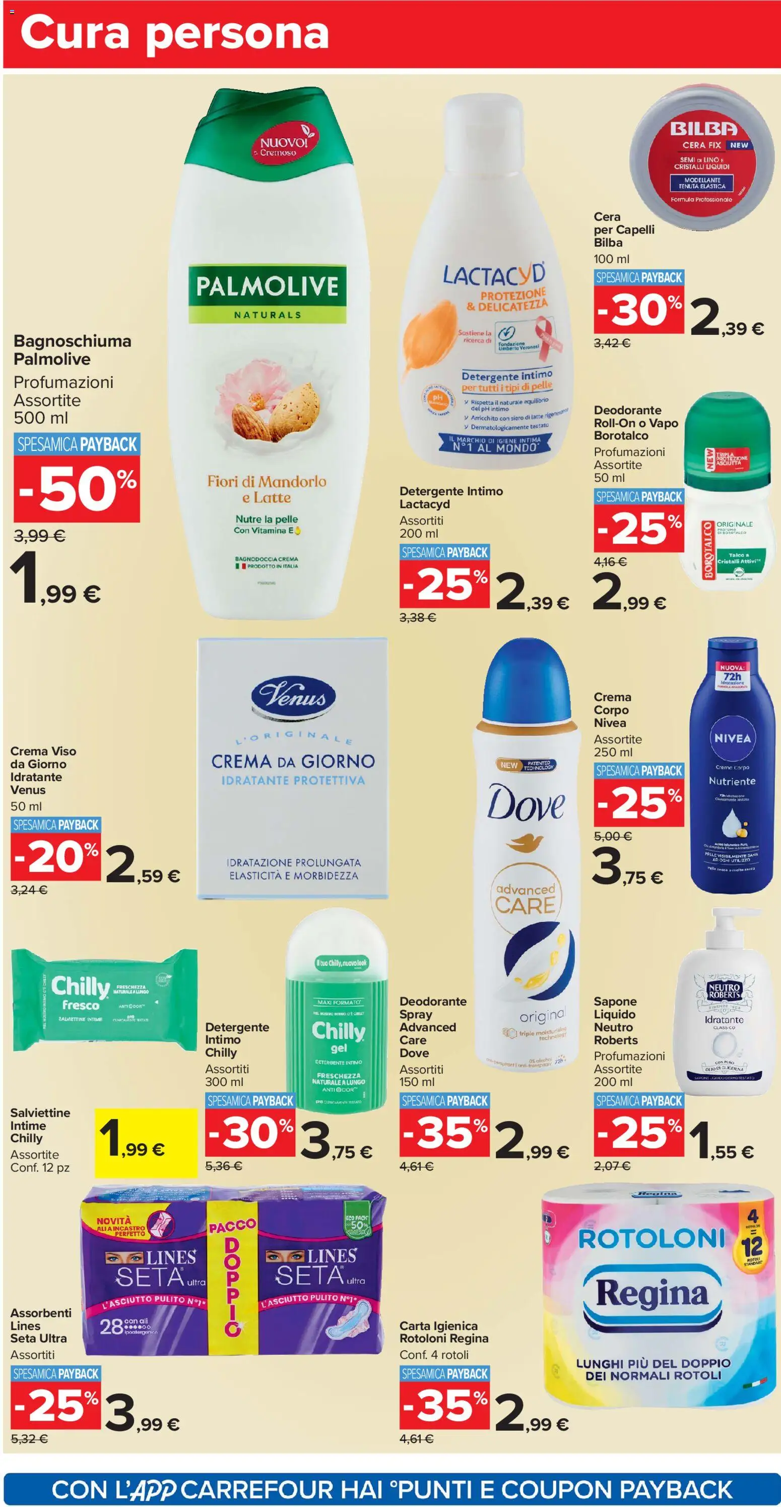 Volantino Carrefour del 02.01.2026 | Pagina: 12 | Prodotti: Crema, Sapone, Crema viso, Intimo