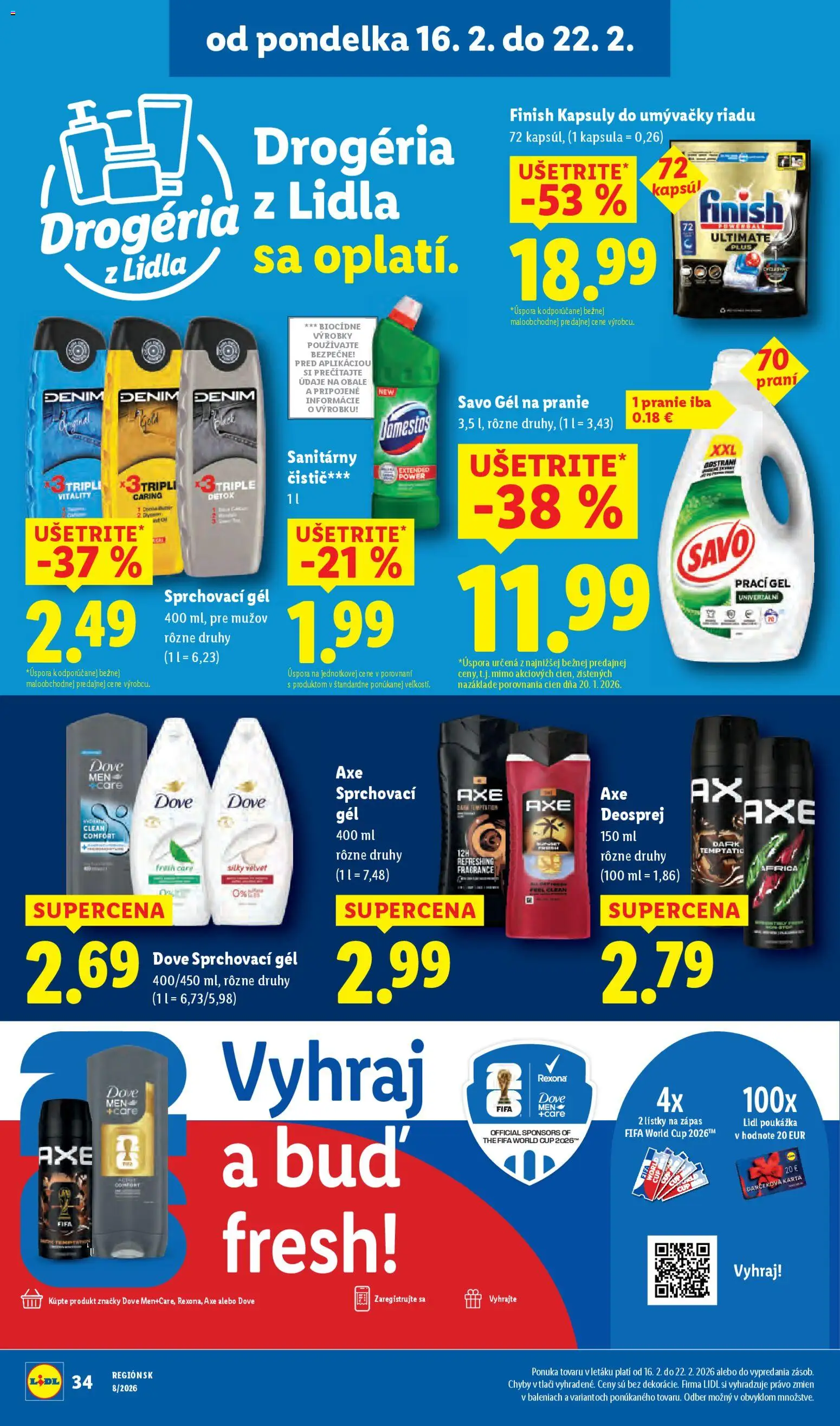 Nové Lidl akcie – leták je platný od 19.02.2026 | Strana: 71 | Produkty: Savo, Kapsuly do umývačky riadu, Domestos