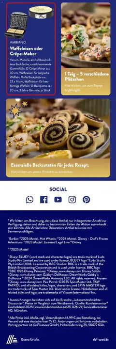 Aldi Süd - Aldi Süd: Wochenangebote ab 30.09.2025 gültig | Seite: 10 | Produkte: Waffeln, Waffeleisen