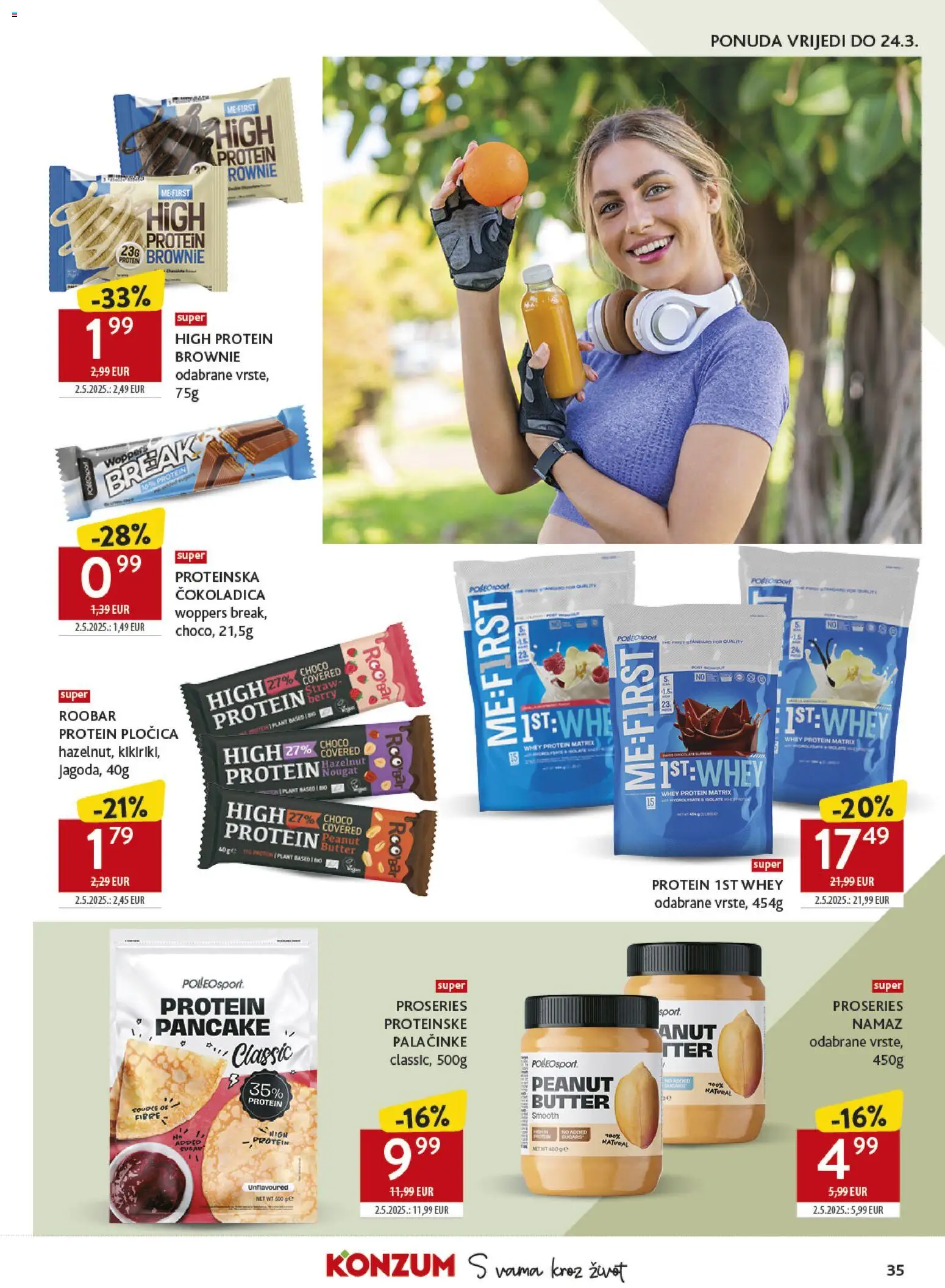 Konzum HR akciós ujság - amely érvényes a következő dátumtól: 11.03.2026 | Oldal: 35 | Termékek: Protein, Brownie