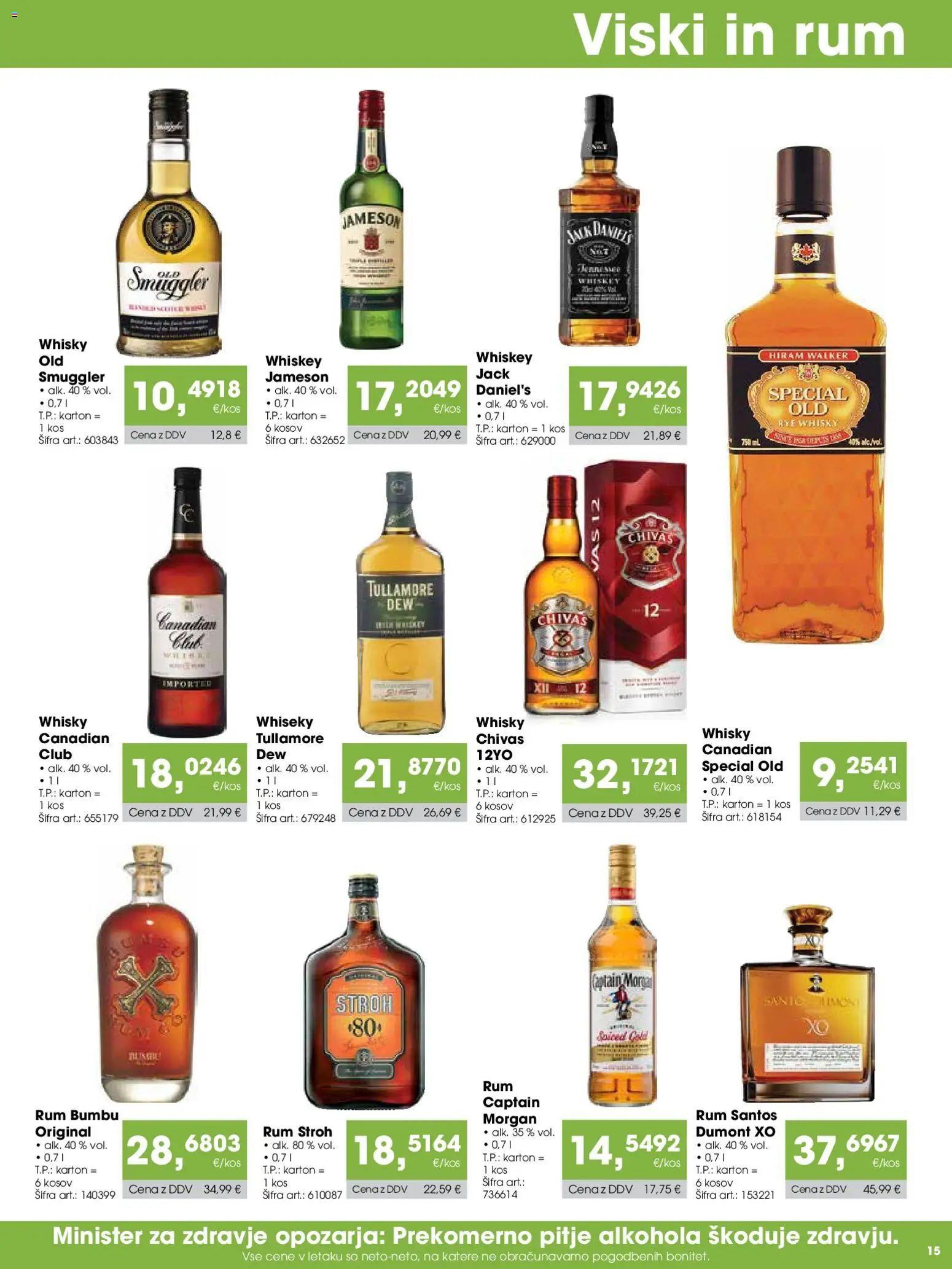 Novi Tuš katalog ponudbe – veljaven od 07.01.2026 | Stran: 15 | Izdelki: Kos, Viski