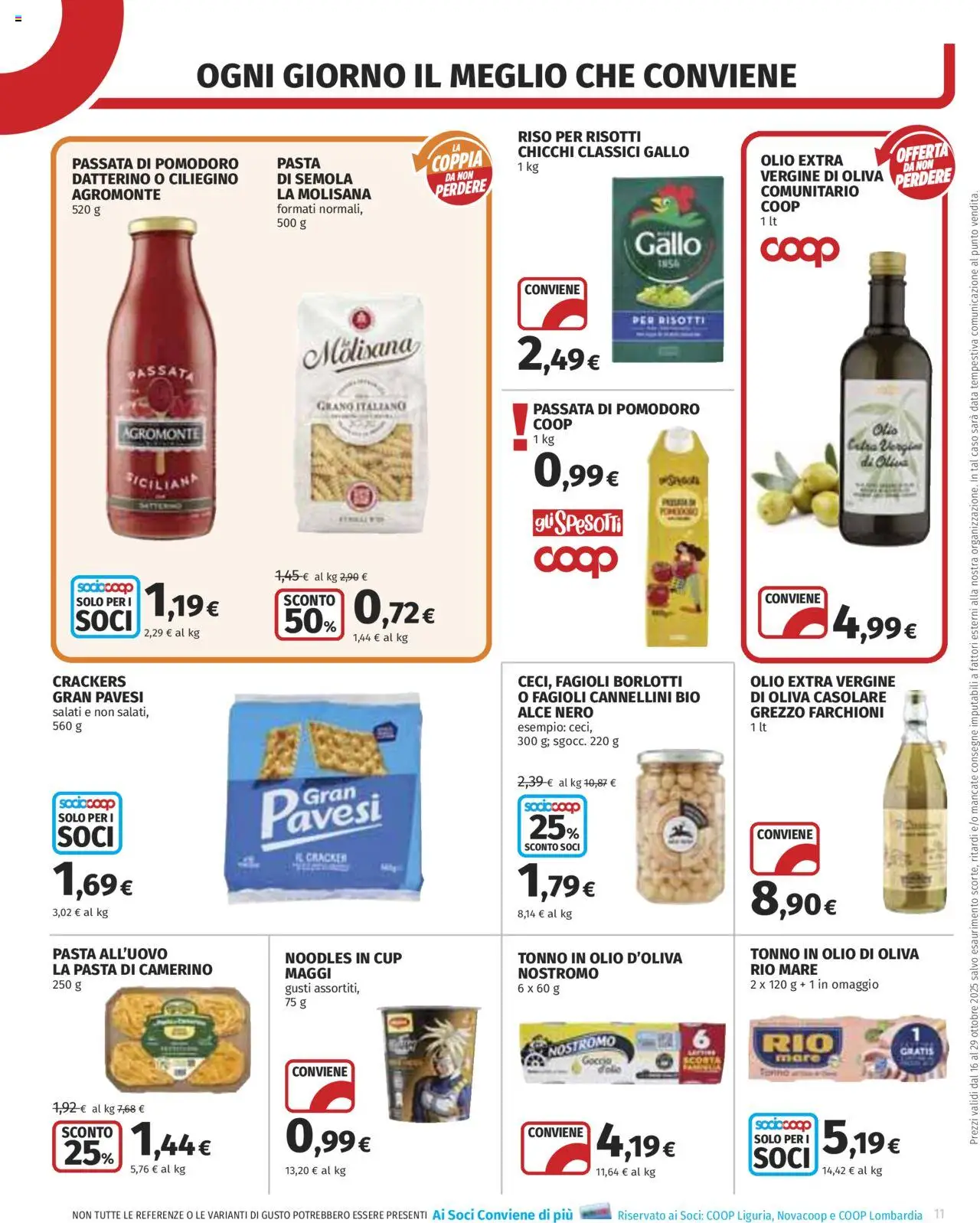 Volantino COOP del 16.10.2025 | Pagina: 11 | Prodotti: Riso, Pomodoro, Data, Olio di Oliva
