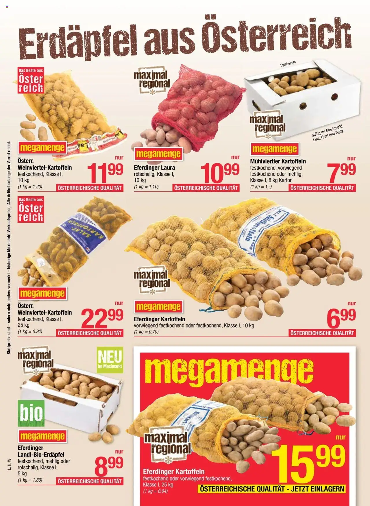 Maximarkt Wels gültig ab 06.10.2025 | Seite: 2 | Produkte: Kartoffeln