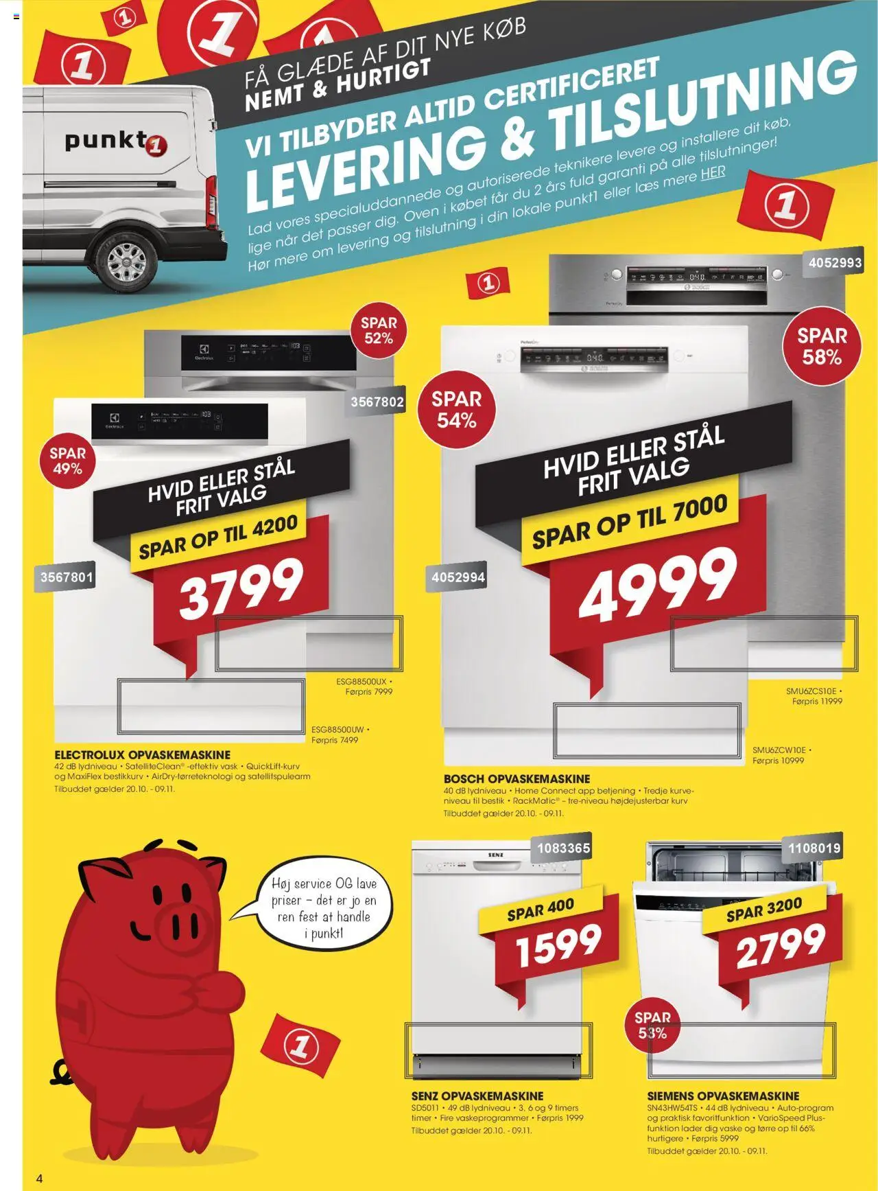 Punkt1 tilbudsavis – gyldig fra 20.10.2025 | Side: 4 | Produkter: Kurv, Opvaskemaskine