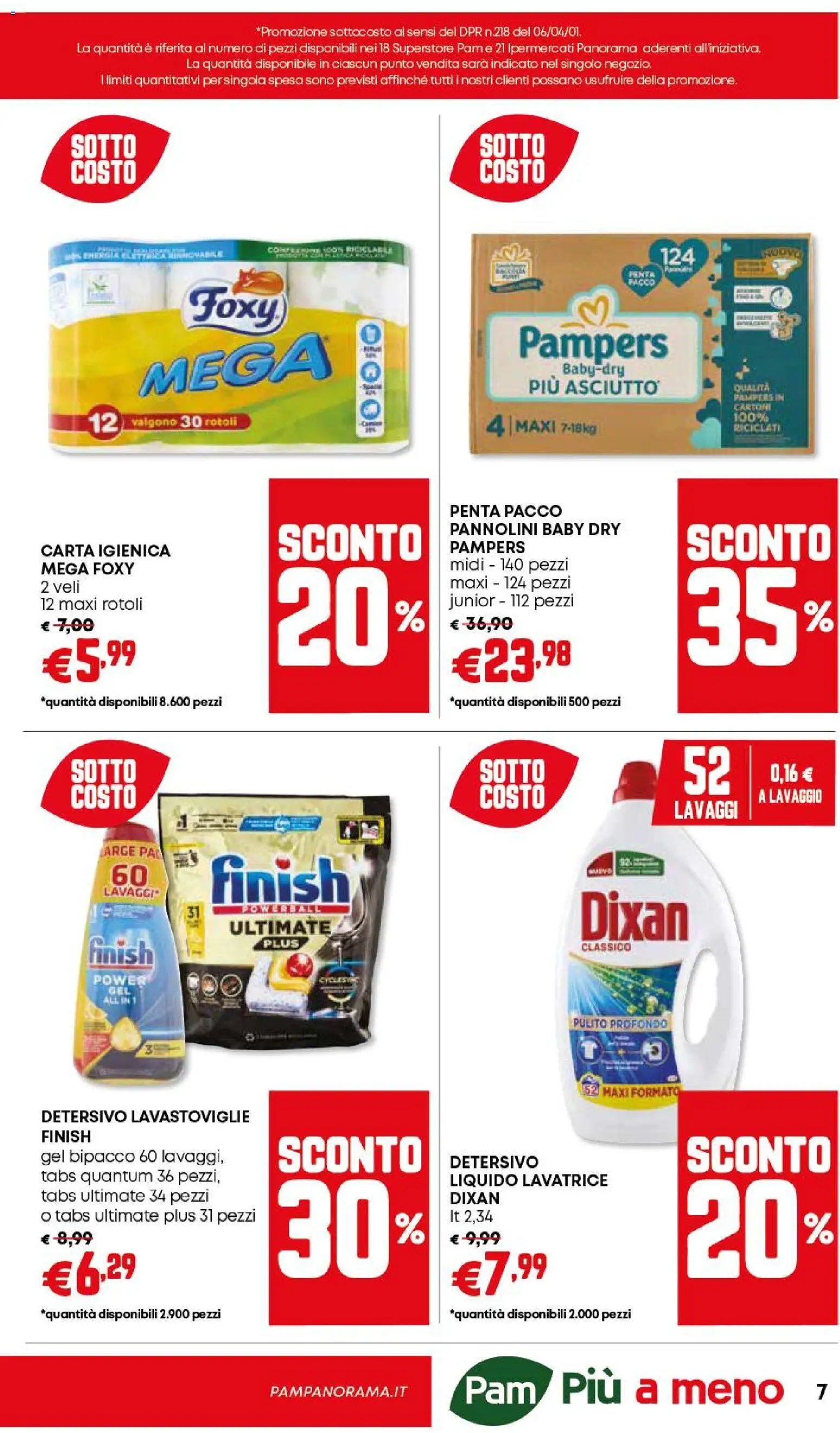 Volantino Panorama del 29.01.2026 | Pagina: 7 | Prodotti: Pannolini, Carta igienica, Pampers, Fanta