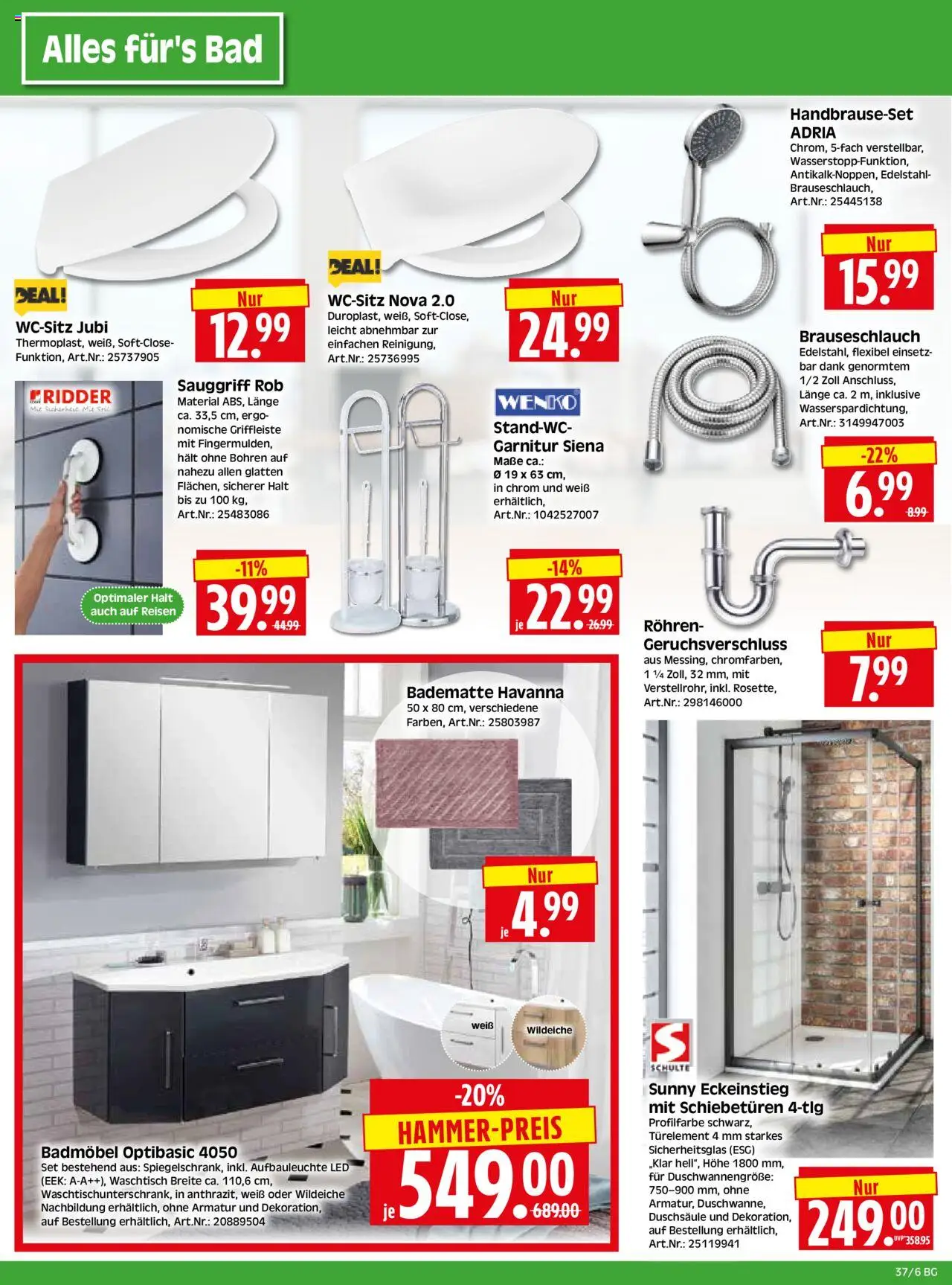 HERKULES - Bau & Garten – gültig ab 08.09.2025 | Seite: 6 | Produkte: Bad, Armatur, Waschtisch