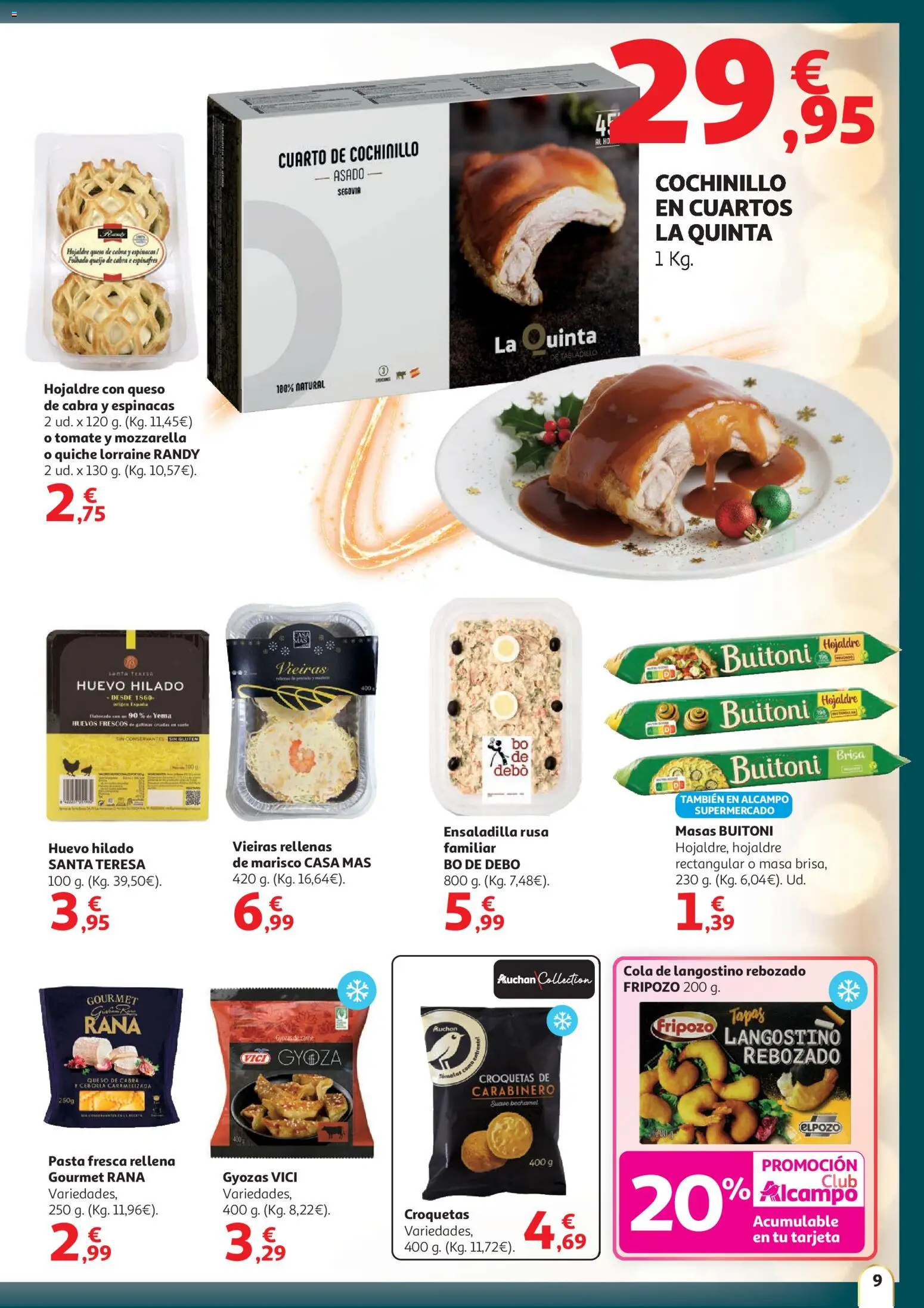 Alcampo - HP Unico │ válido desde el 11.12.2025 | Página: 9 | Productos: Queso, Pasta, Παγωμένο τσάι, Langostino
