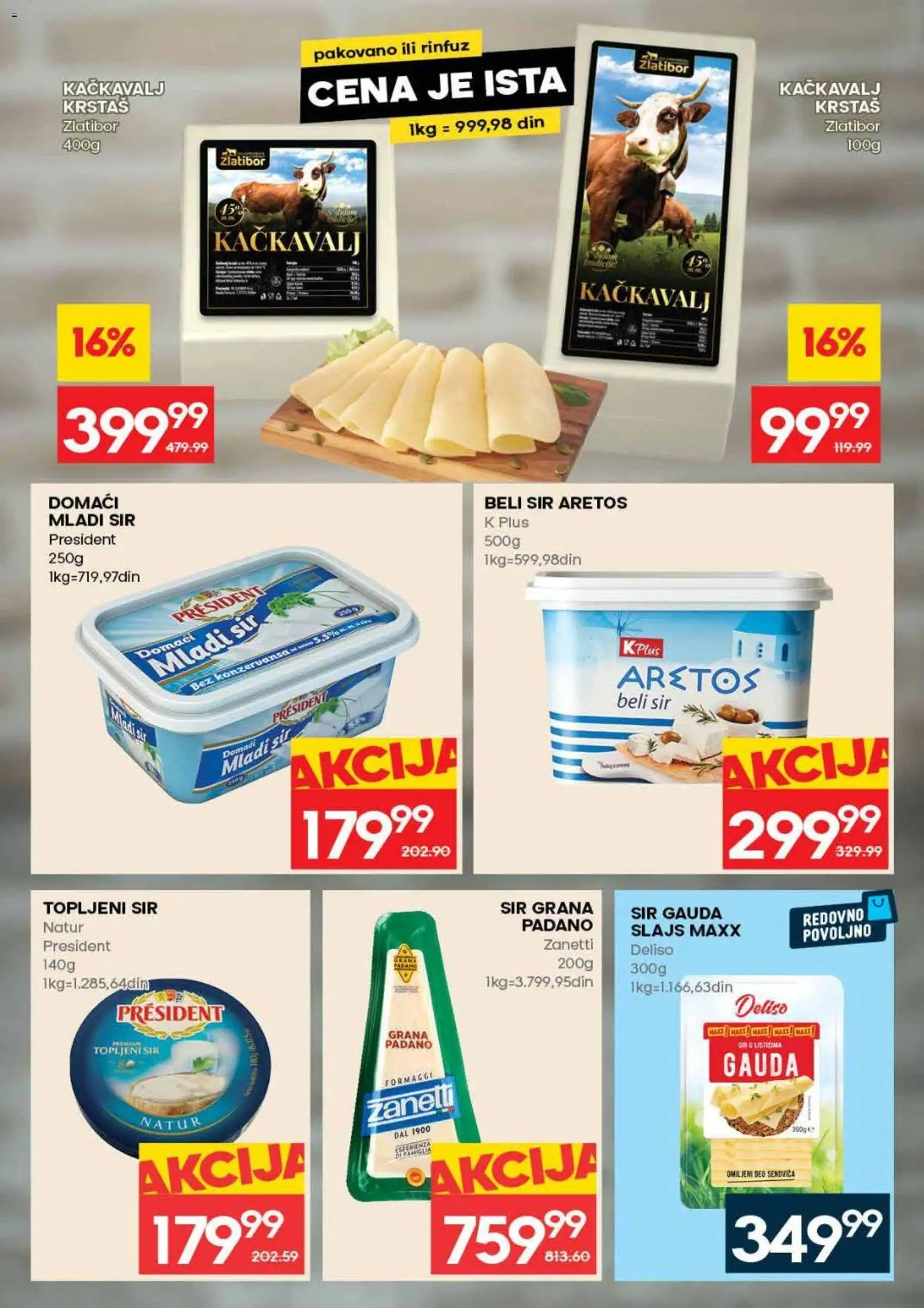 Idea katalog - važi od 16.04.2026 | Strana: 9 | Proizvode: Mladi sir, Sir, Kačkavalj, Topljeni sir