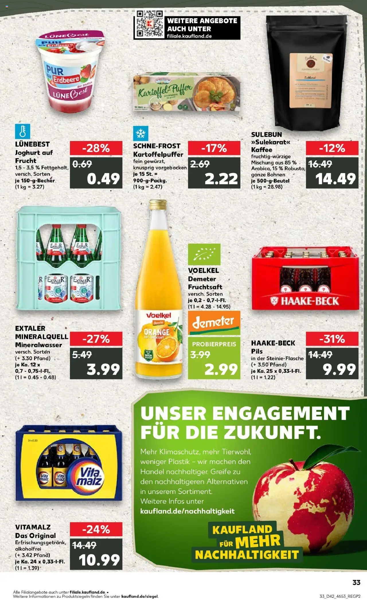 Kaufland prospekt Nienburg	 – gültig ab 19.10.2025 | Seite: 33 | Produkte: Kaffee, Pils, Mineralwasser, Fruchtsaft