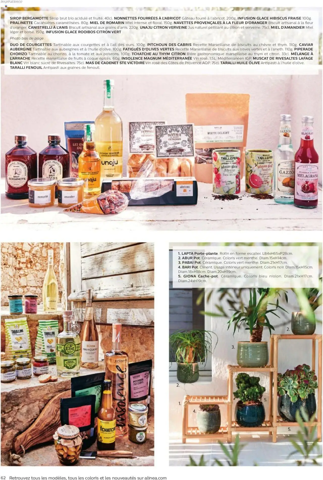 {H1} | Page: 62 | Produits: Citron vert, Olive, Jus, Biscuits