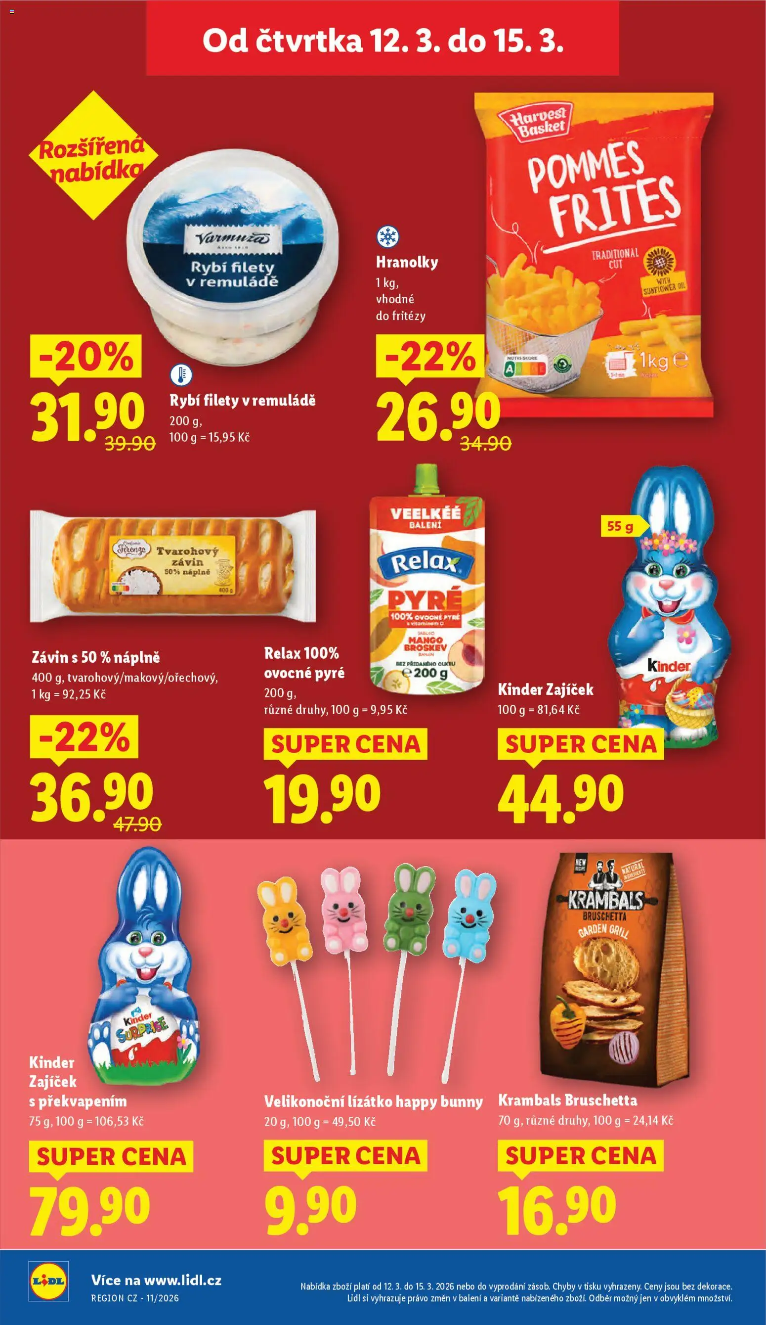 Lidl leták od 12.03.2026 | Strana: 30 | Produkty: Mango, Hranolky, Bruschetta, Kinder