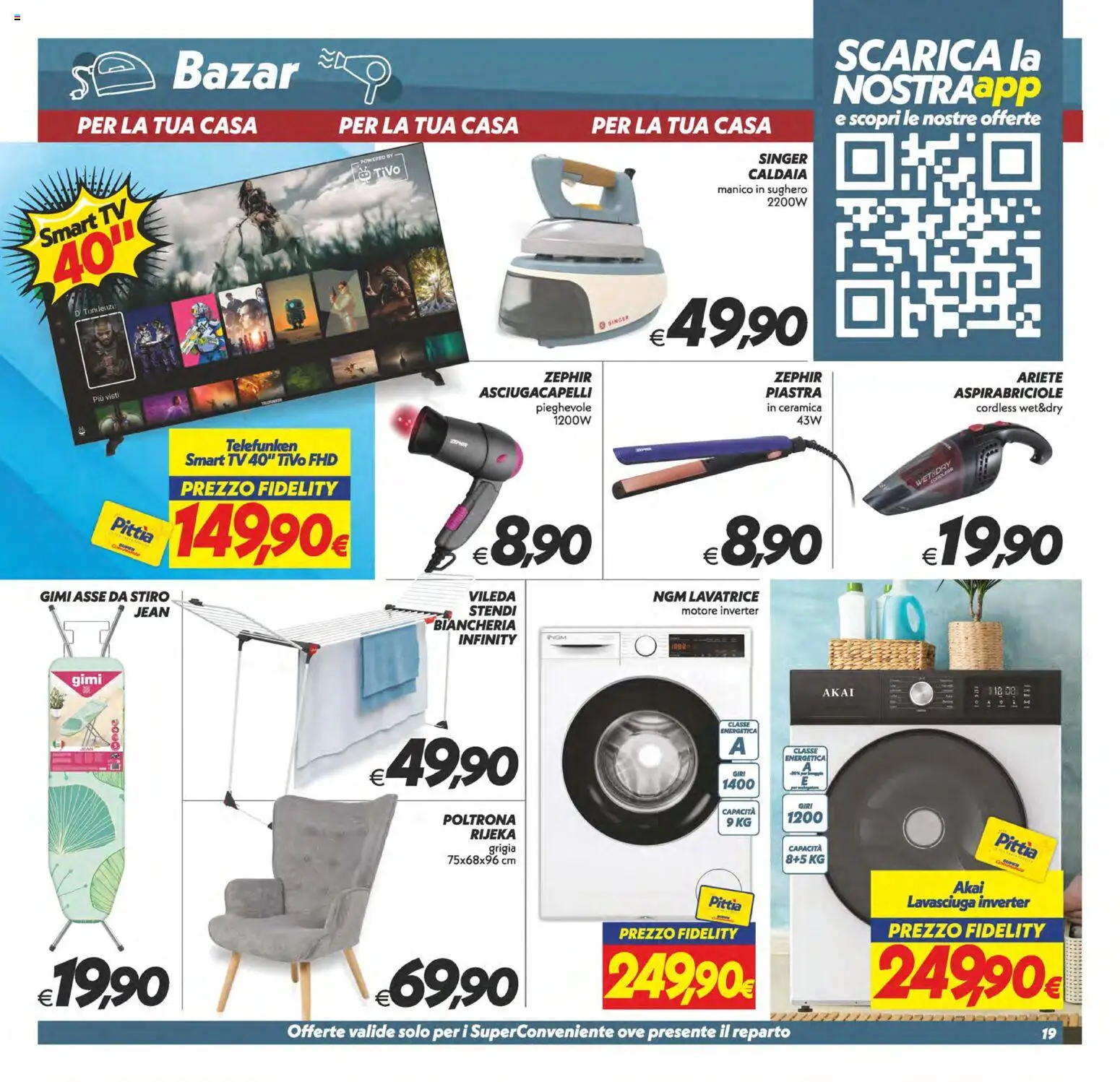 Volantino SuperConveniente del 24.02.2026 | Pagina: 19 | Prodotti: Lavasciuga, Caldaia, Lavatrice, Asciugacapelli