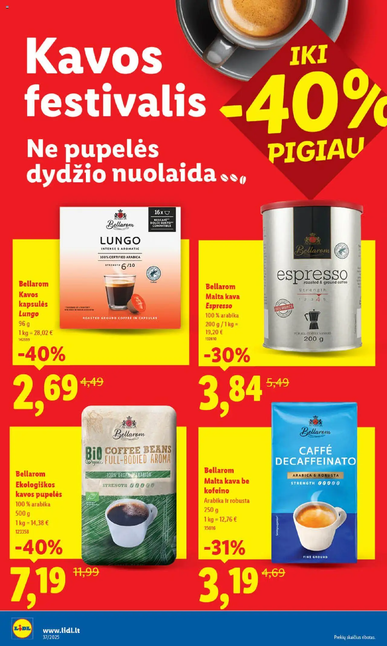 LIDL akcijos nuo 08.09.2025 | Puslapis: 2 | Prekių: Pupelės, Kavos pupelės, Kava