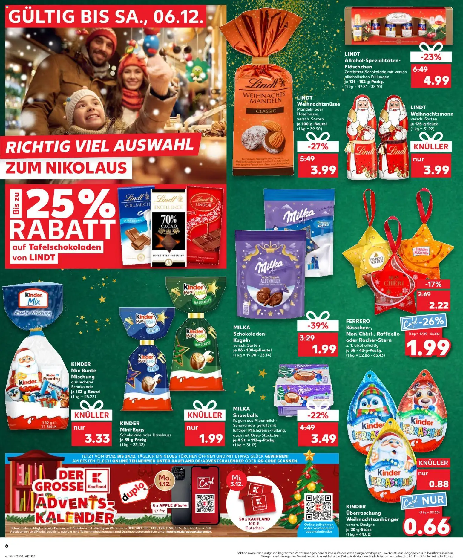 Kaufland prospekt Bremen	 – gültig ab 27.11.2025 | Seite: 6 | Produkte: Raffaello, Schokolade, Mandeln, Apple