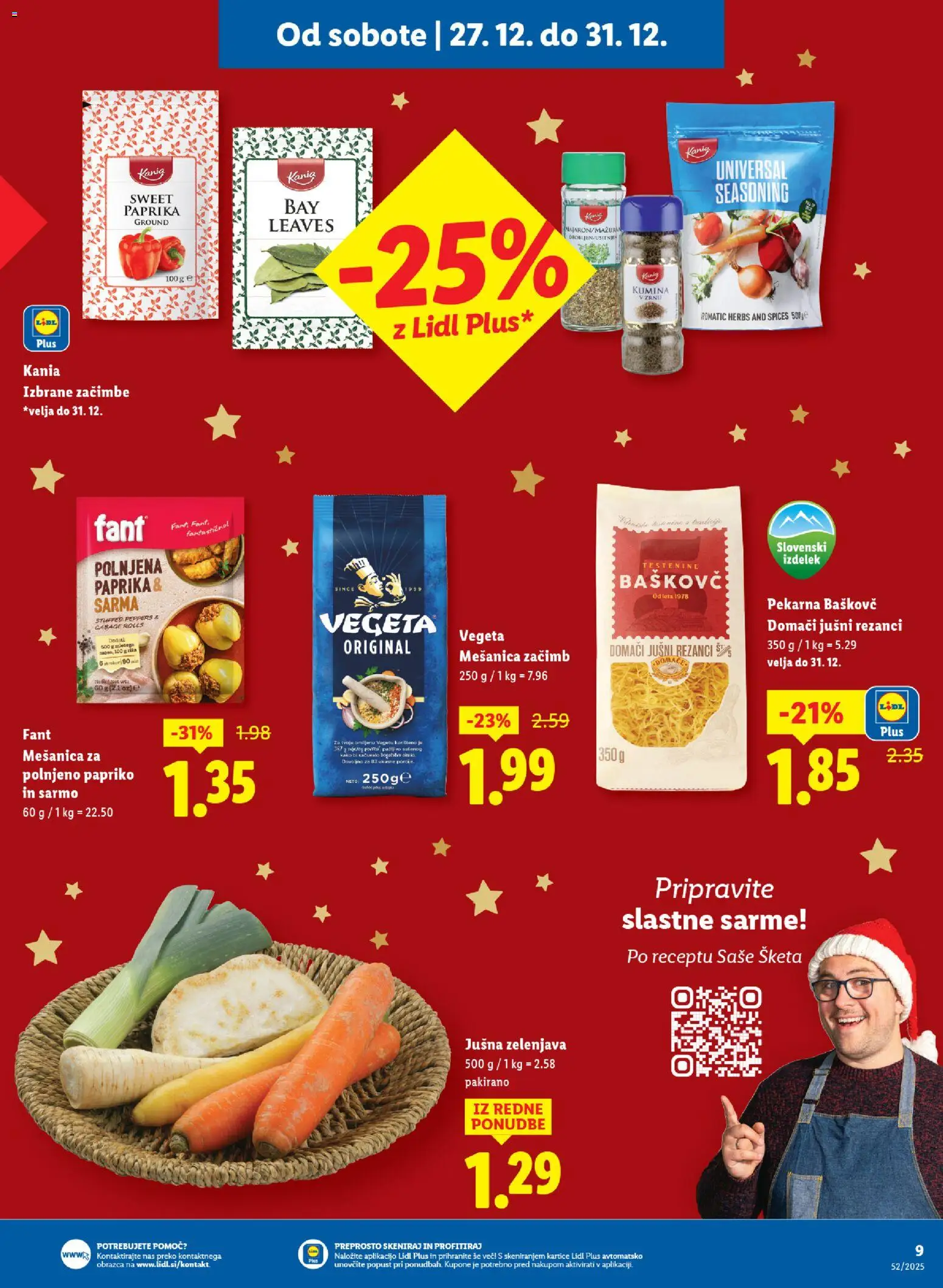 Novi Lidl katalog ponudbe – veljaven od 23.12.2025 | Stran: 9 | Izdelki: Paprika, Testenine, Zacimbe, Zelenjava