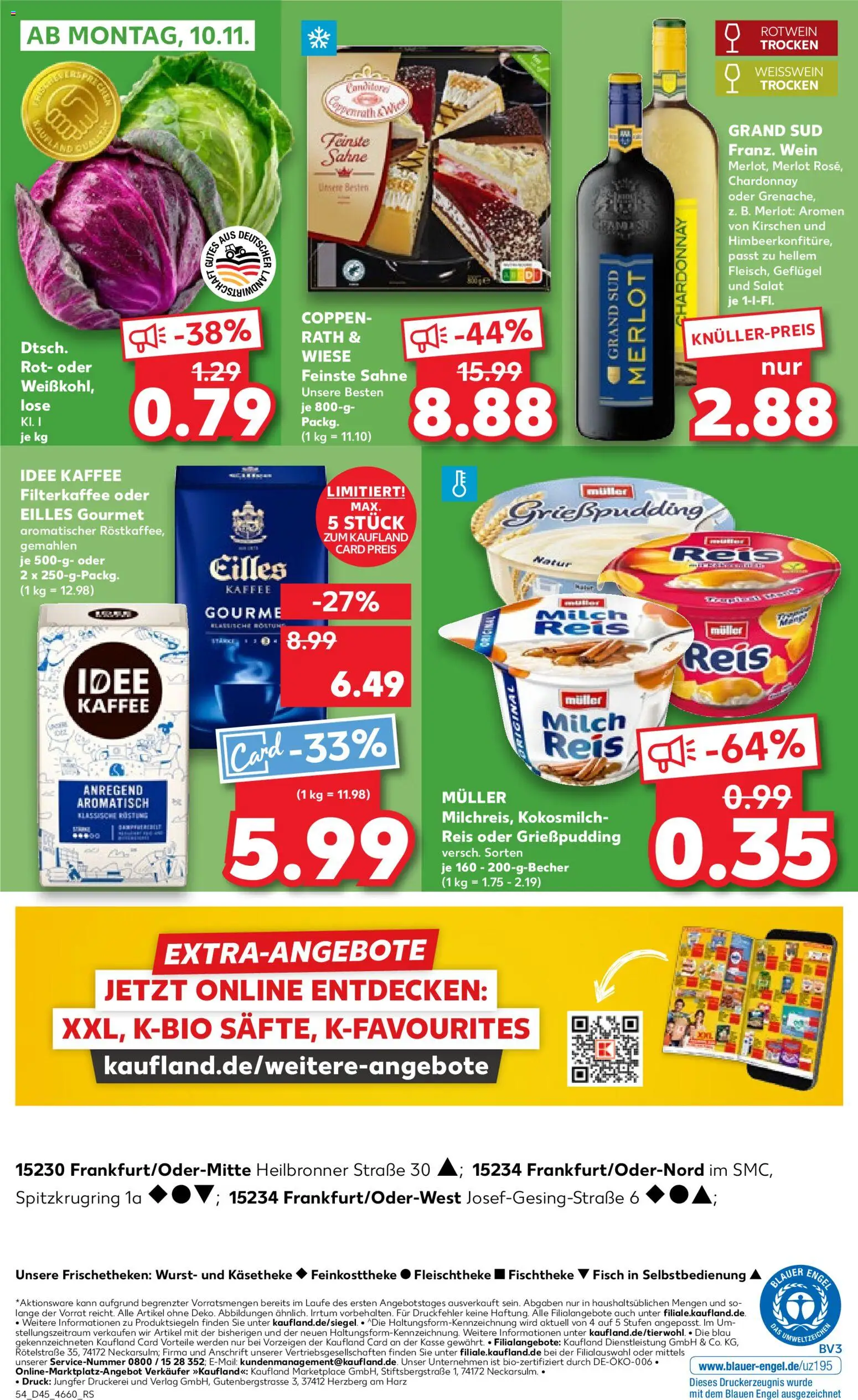 Kaufland prospekt Frankfurt (Oder)	 – gültig ab 06.11.2025 | Seite: 54 | Produkte: Milch, Rotwein, Merlot, Wurst